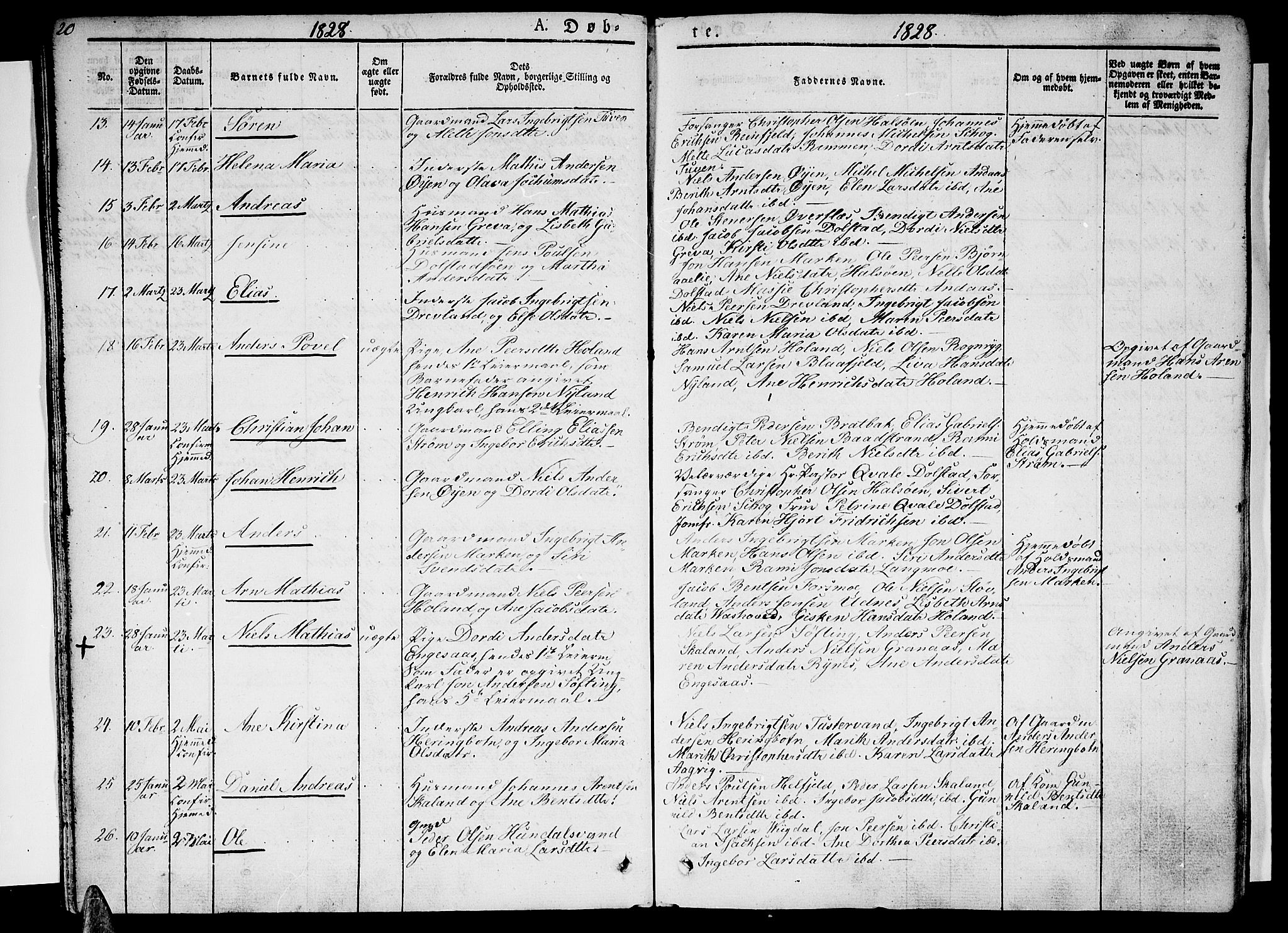 Ministerialprotokoller, klokkerbøker og fødselsregistre - Nordland, AV/SAT-A-1459/820/L0289: Ministerialbok nr. 820A10, 1826-1845, s. 20