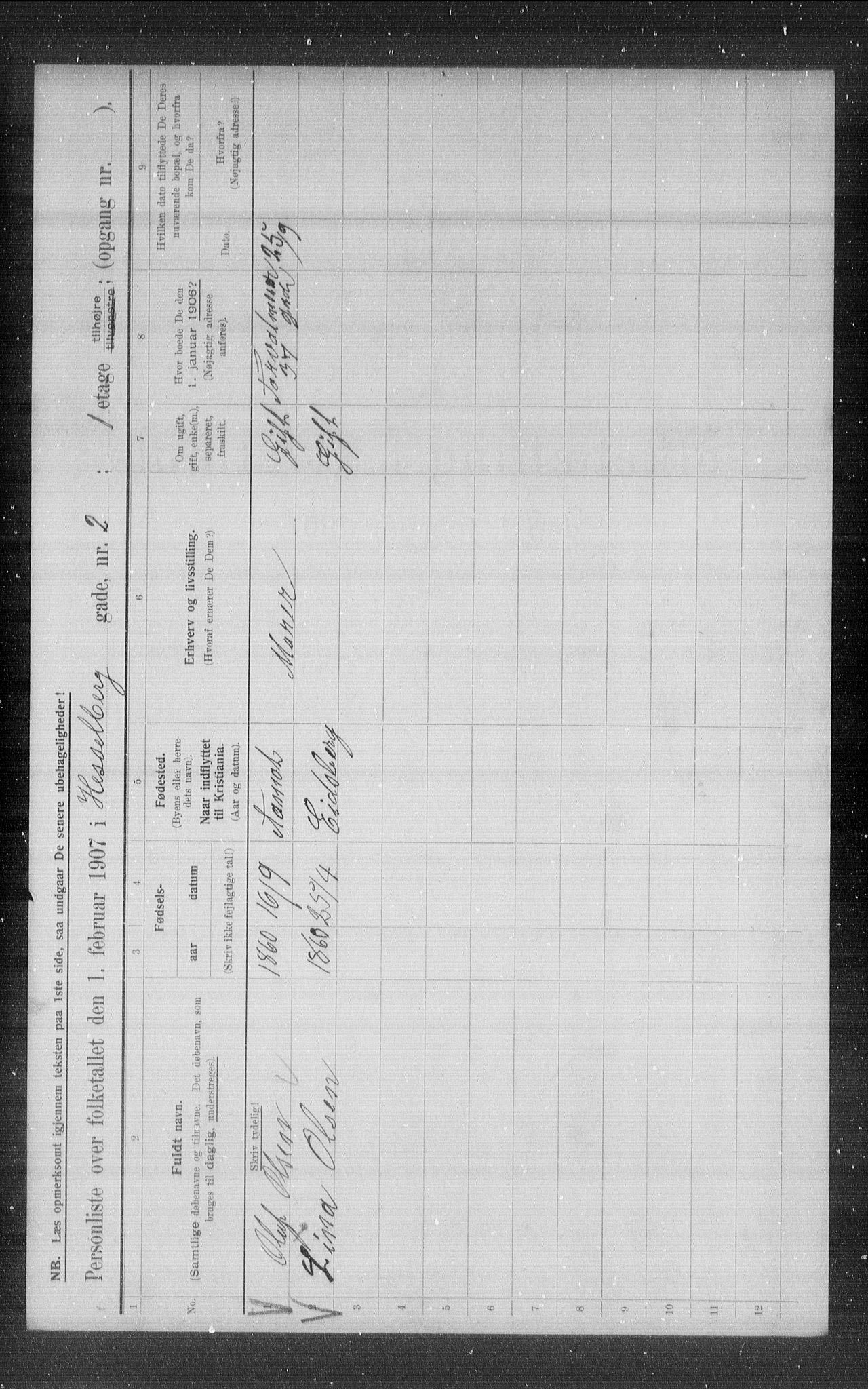 OBA, Kommunal folketelling 1.2.1907 for Kristiania kjøpstad, 1907, s. 20493