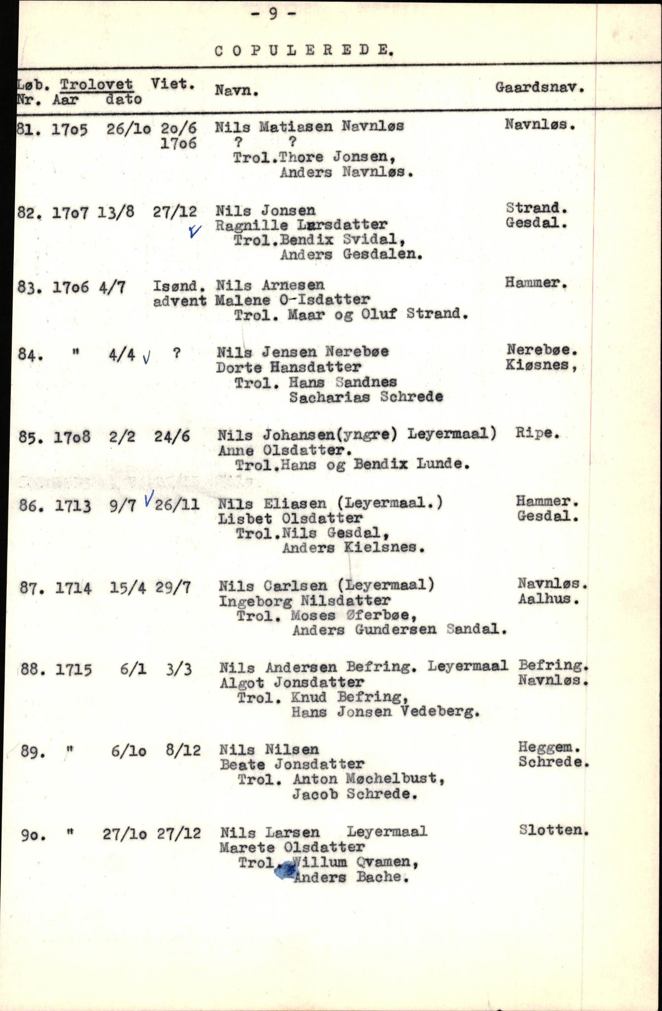 Samling av fulltekstavskrifter, SAB/FULLTEKST/B/14/0005: Jølster sokneprestembete, ministerialbok nr. A 1, 1696-1728, s. 114