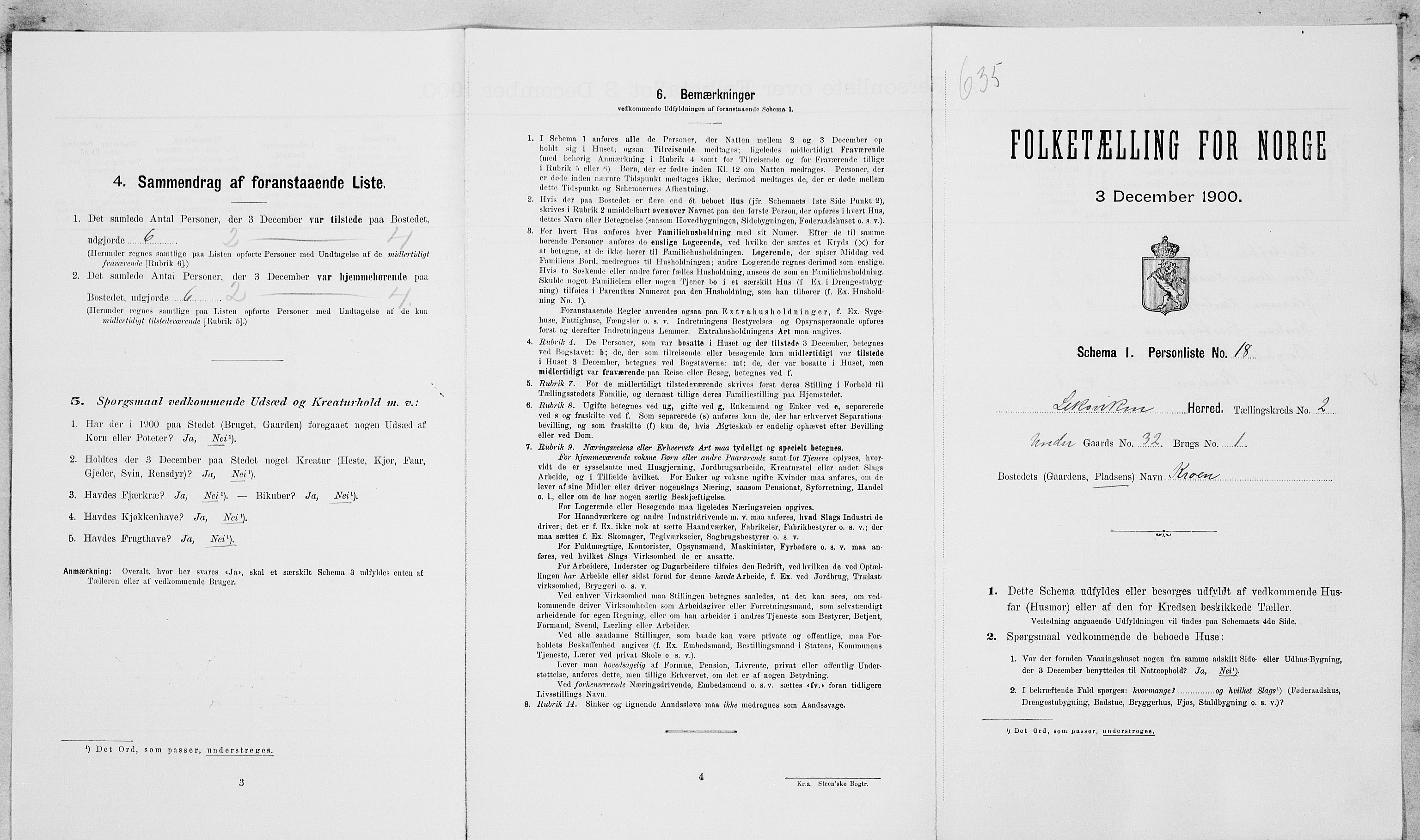 SAT, Folketelling 1900 for 1718 Leksvik herred, 1900, s. 196