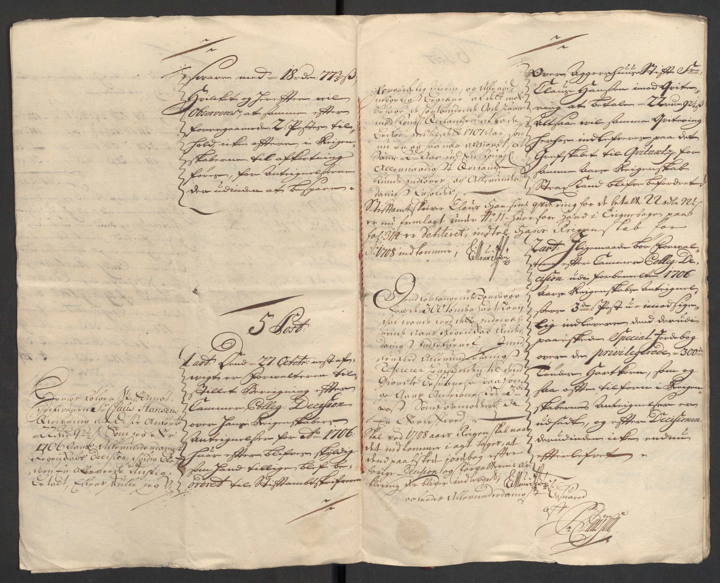 Rentekammeret inntil 1814, Reviderte regnskaper, Fogderegnskap, RA/EA-4092/R32/L1872: Fogderegnskap Jarlsberg grevskap, 1706-1707, s. 503
