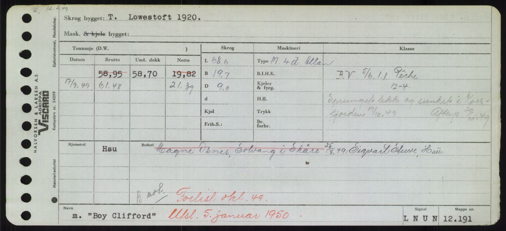 Sjøfartsdirektoratet med forløpere, Skipsmålingen, RA/S-1627/H/Hd/L0004: Fartøy, Bia-Boy, s. 677