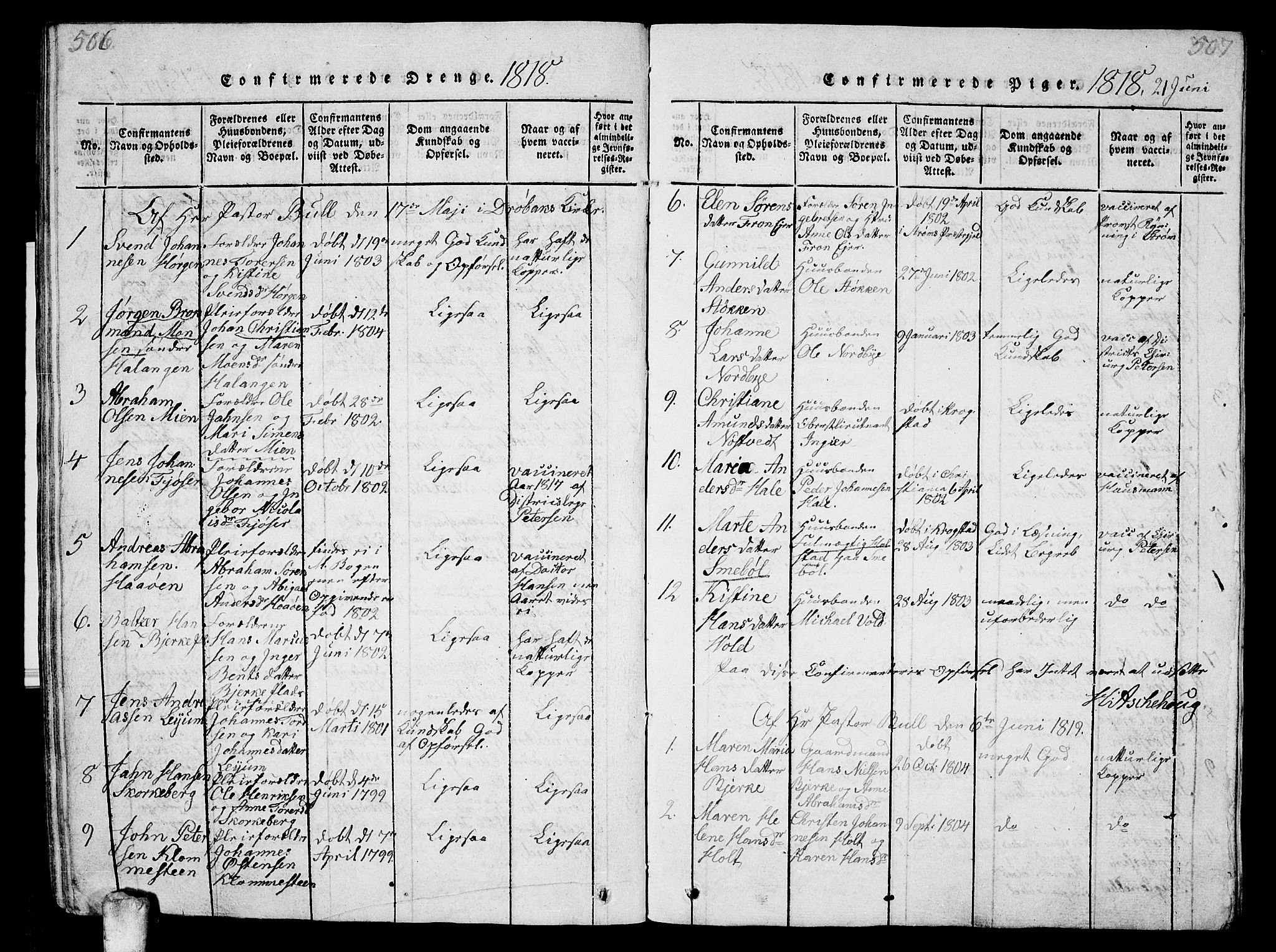 Ås prestekontor Kirkebøker, AV/SAO-A-10894/G/Ga/L0001: Klokkerbok nr. I 1, 1814-1820, s. 506-507