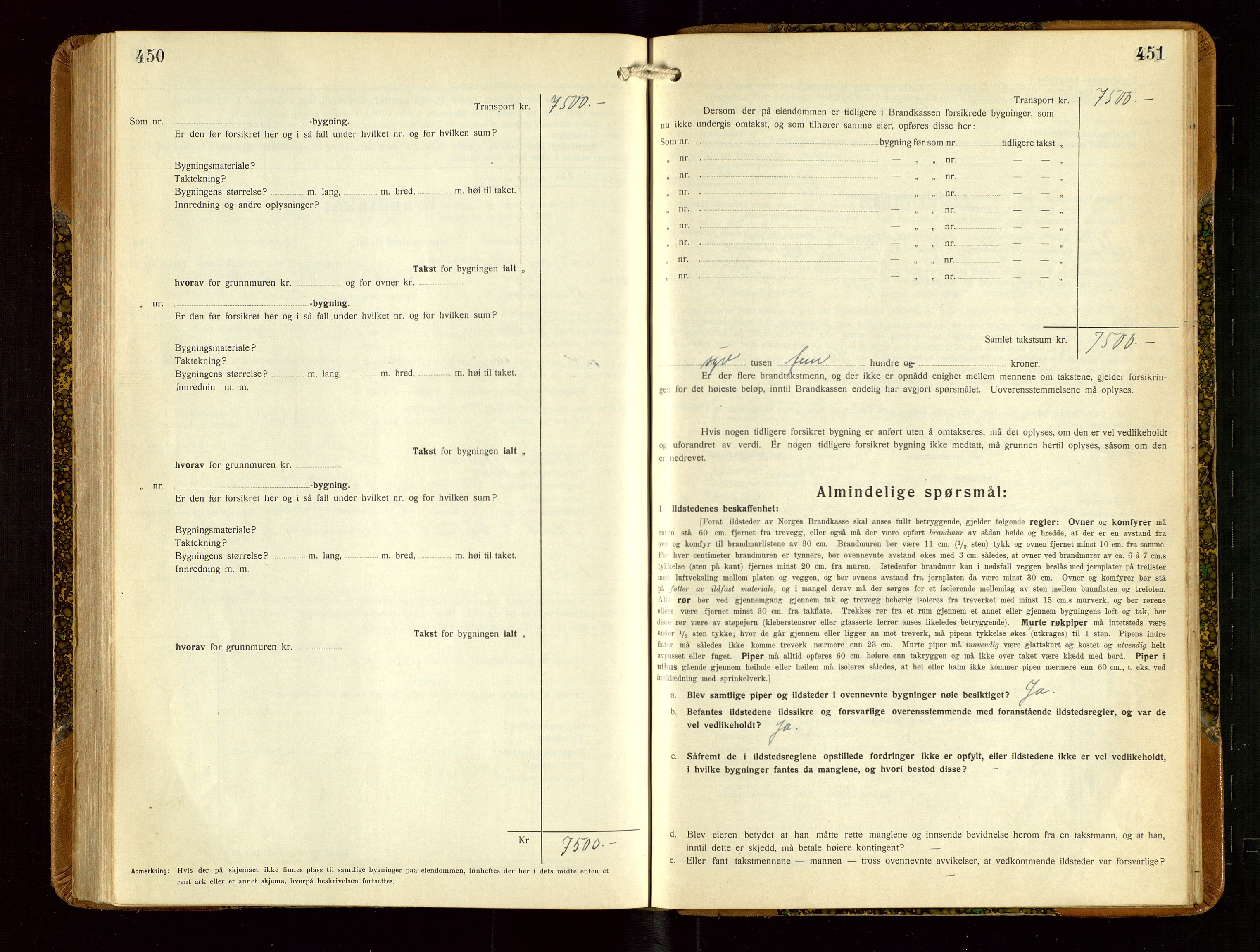 Helleland lensmannskontor, AV/SAST-A-100209/Gob/L0003: "Brandtakstprotokoll", 1930-1939, s. 450-451