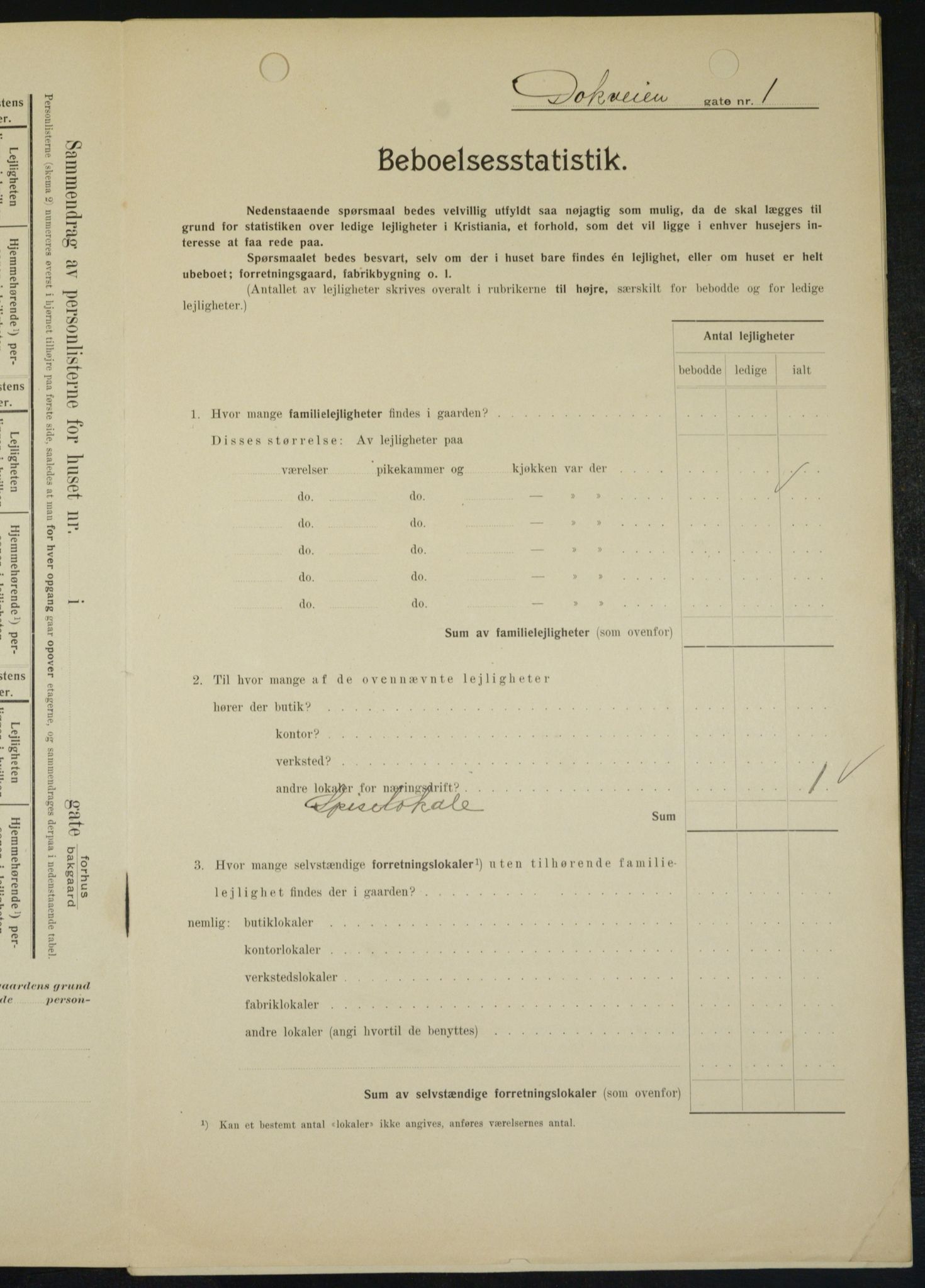 OBA, Kommunal folketelling 1.2.1909 for Kristiania kjøpstad, 1909, s. 14460