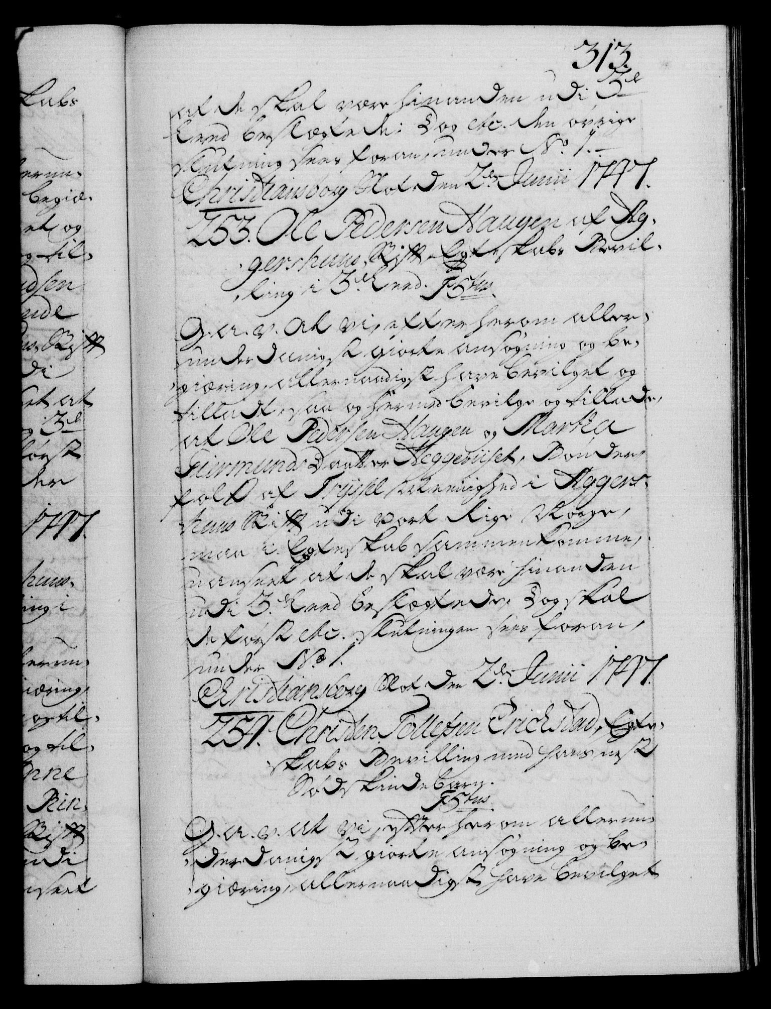 Danske Kanselli 1572-1799, AV/RA-EA-3023/F/Fc/Fca/Fcaa/L0035: Norske registre, 1746-1748, s. 313a