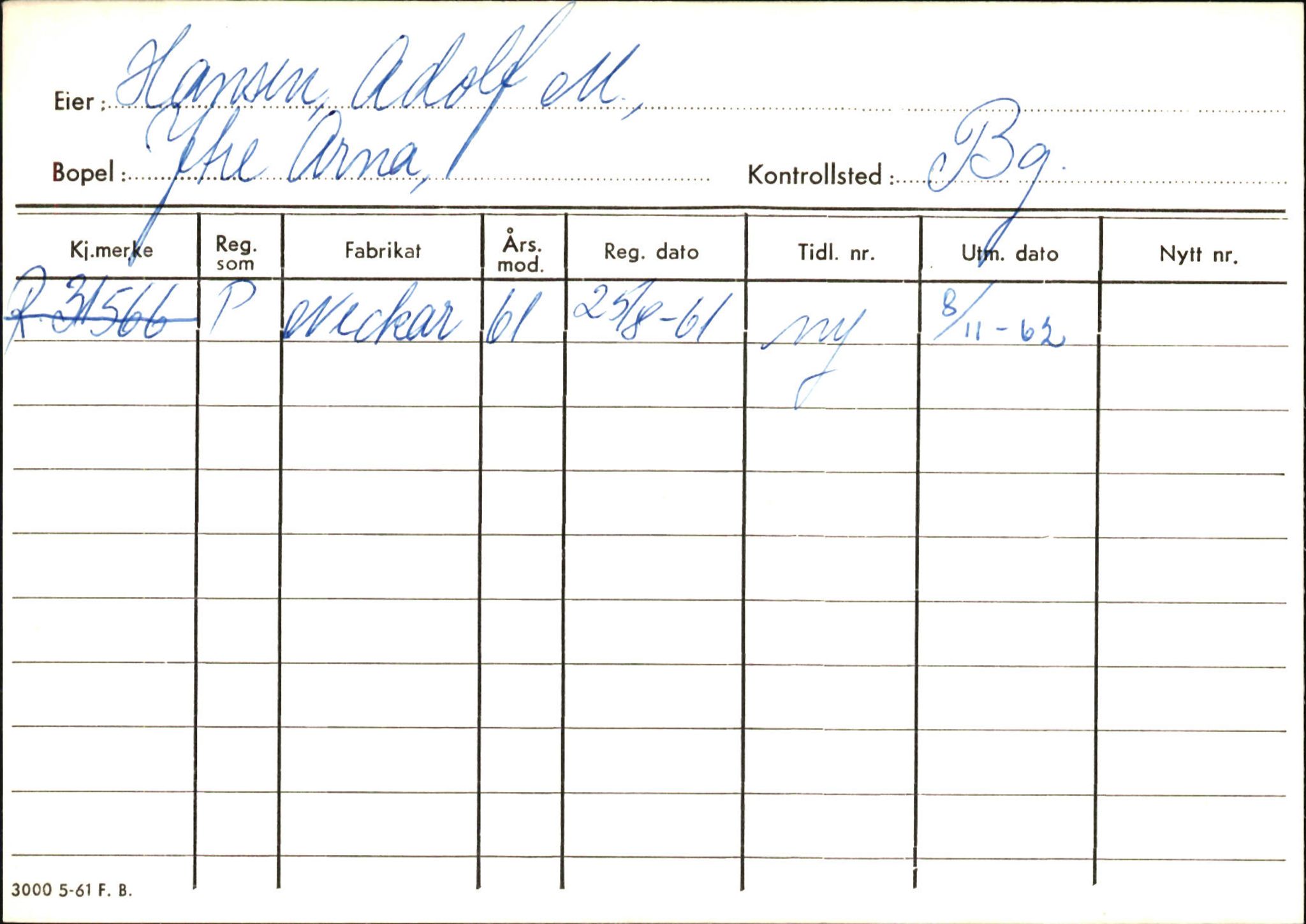 Statens vegvesen, Hordaland vegkontor, SAB/A-5201/2/Ha/L0018: R-eierkort H, 1920-1971, s. 866