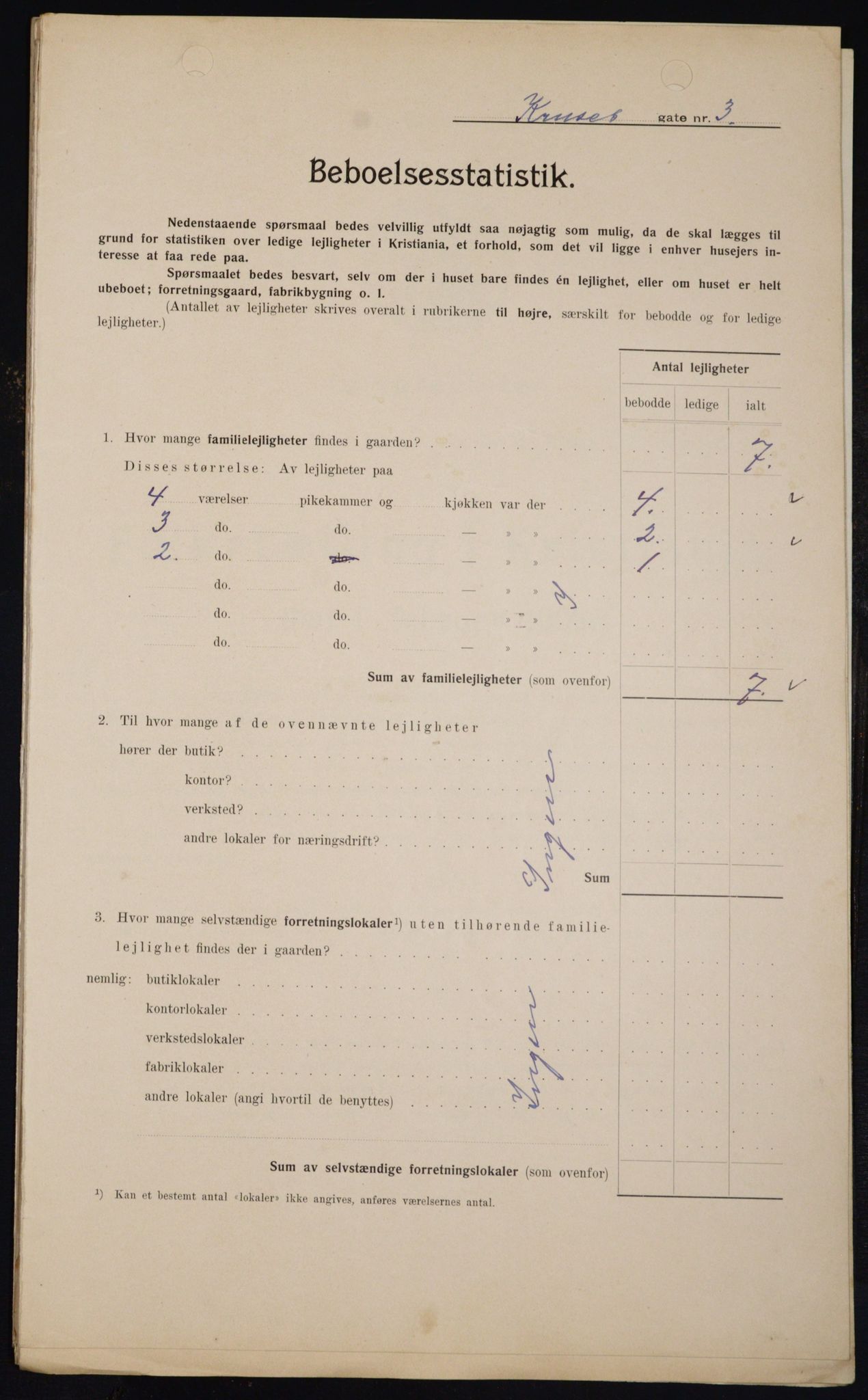 OBA, Kommunal folketelling 1.2.1909 for Kristiania kjøpstad, 1909, s. 50411