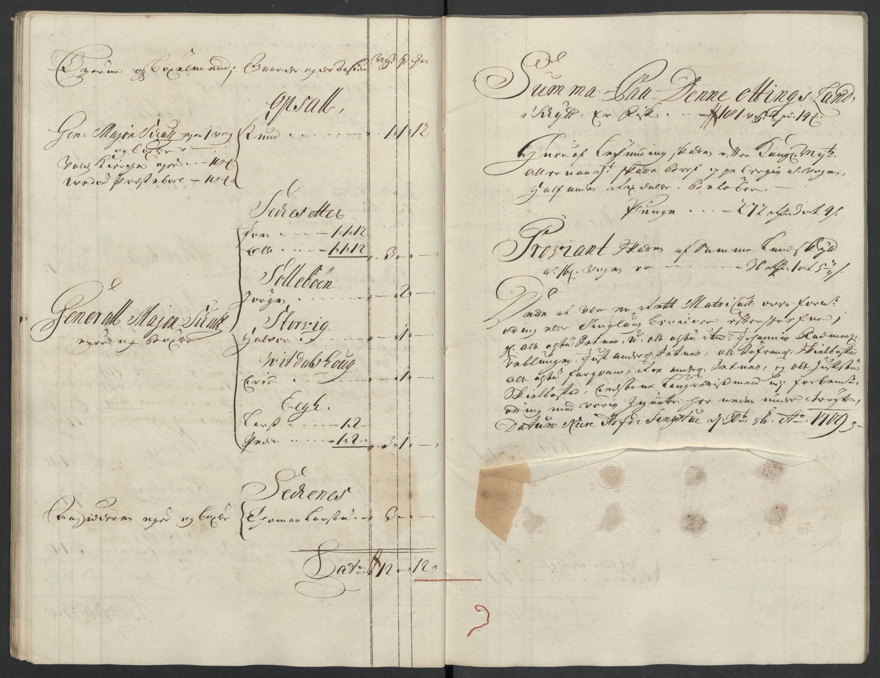 Rentekammeret inntil 1814, Reviderte regnskaper, Fogderegnskap, RA/EA-4092/R55/L3659: Fogderegnskap Romsdal, 1709-1710, s. 67