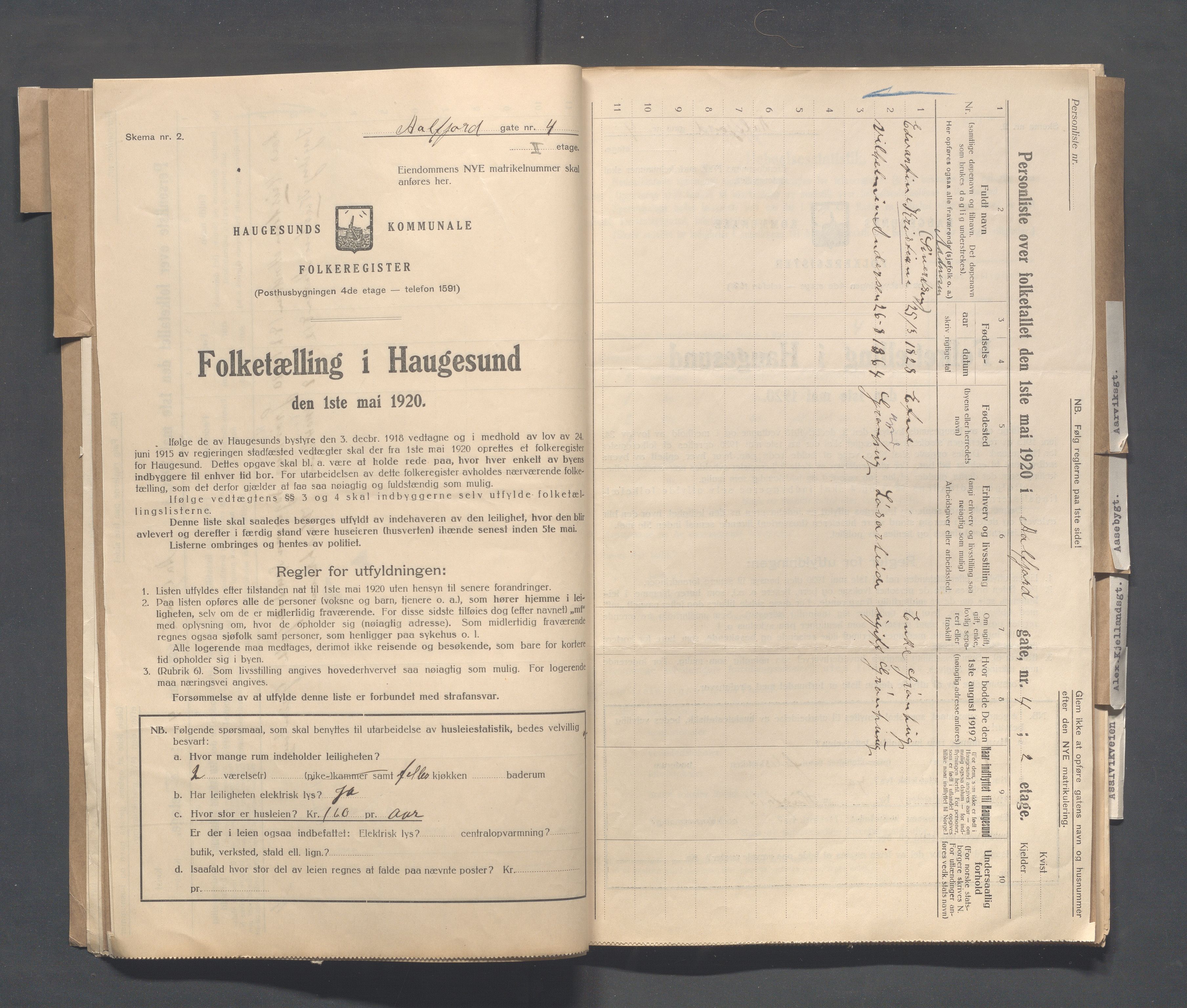 IKAR, Kommunal folketelling 1.5.1920 for Haugesund, 1920, s. 13