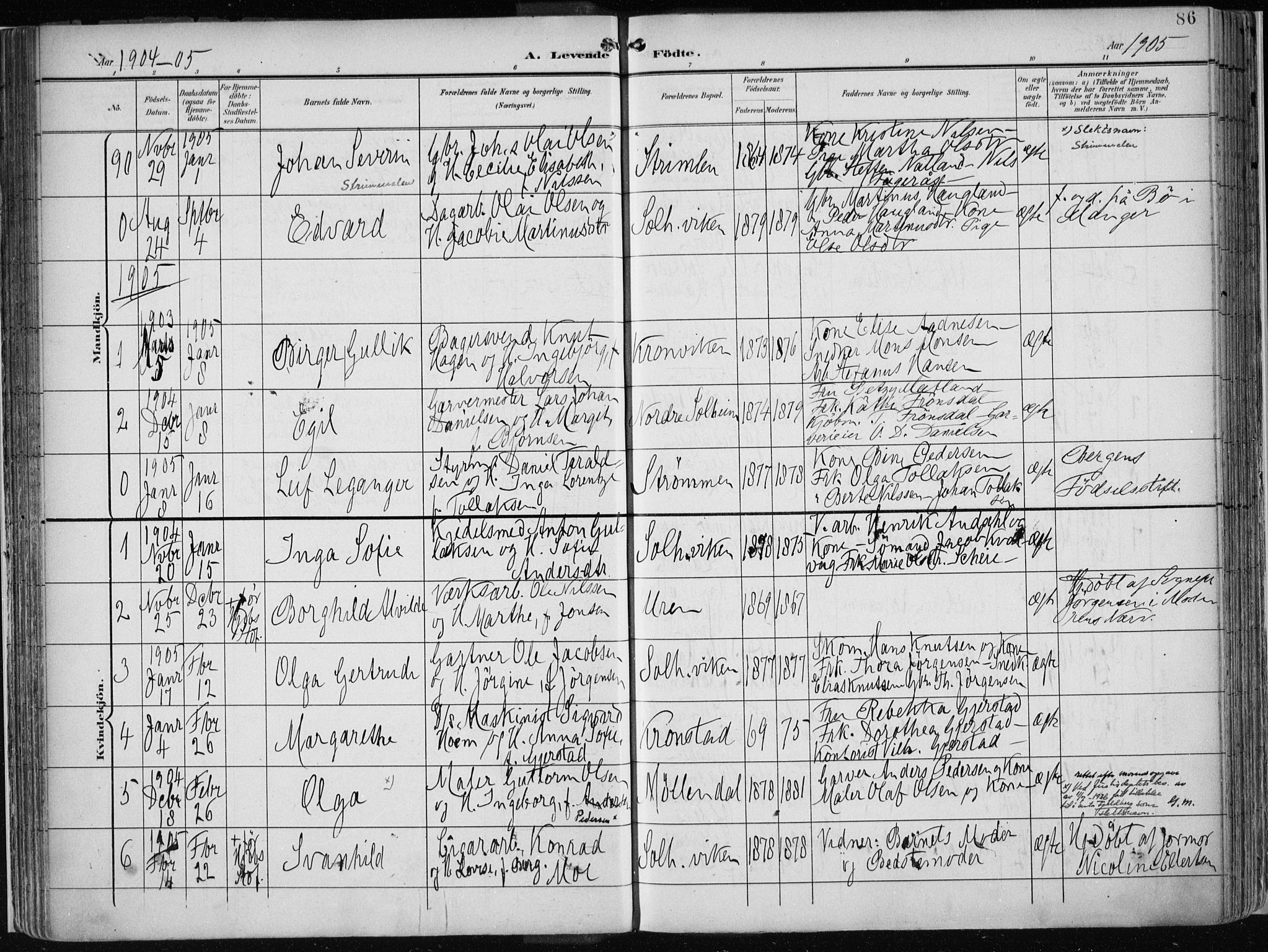 Årstad Sokneprestembete, AV/SAB-A-79301/H/Haa/L0002: Ministerialbok nr. A 2, 1899-1914, s. 86