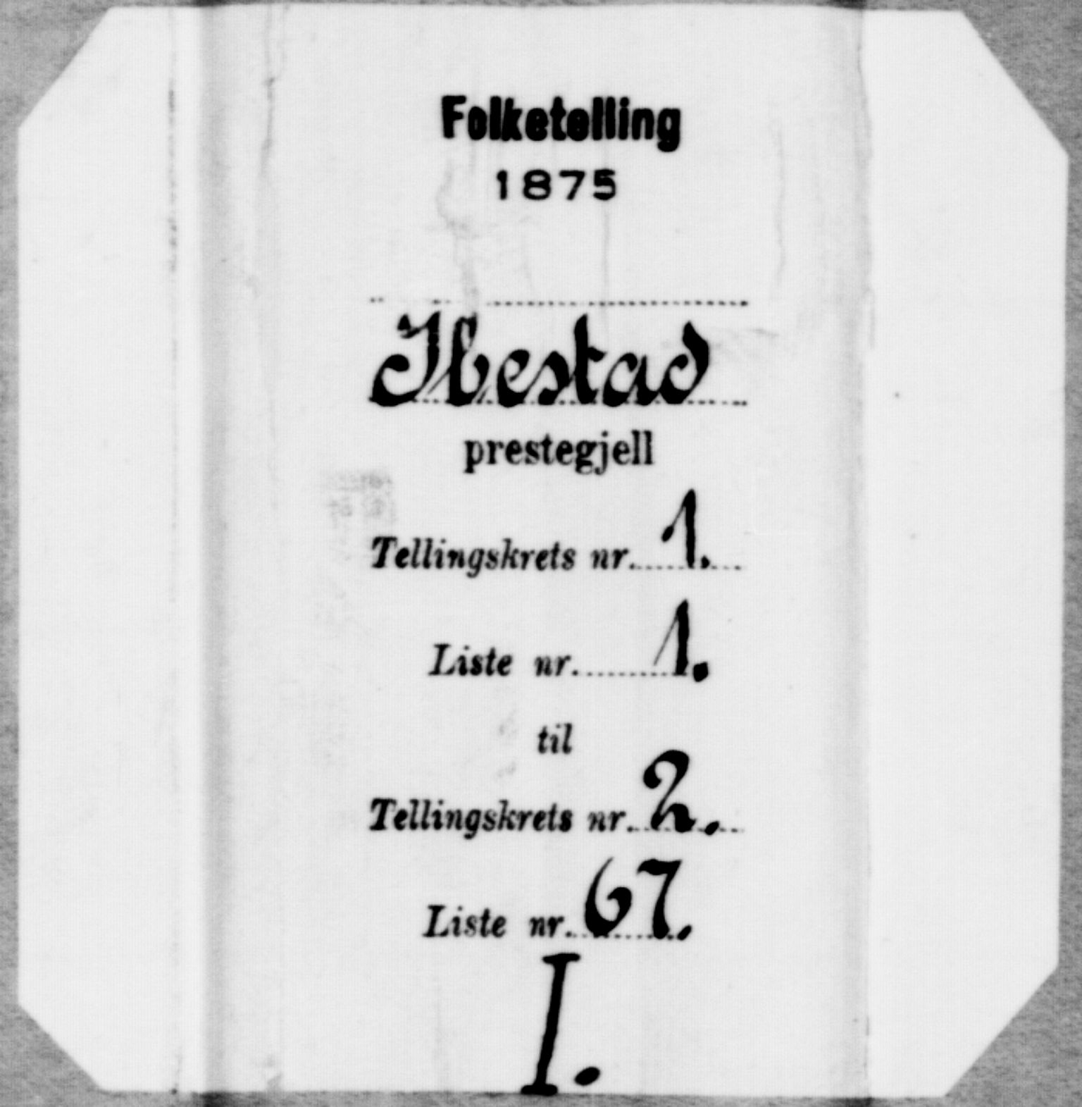 SATØ, Folketelling 1875 for 1917P Ibestad prestegjeld, 1875