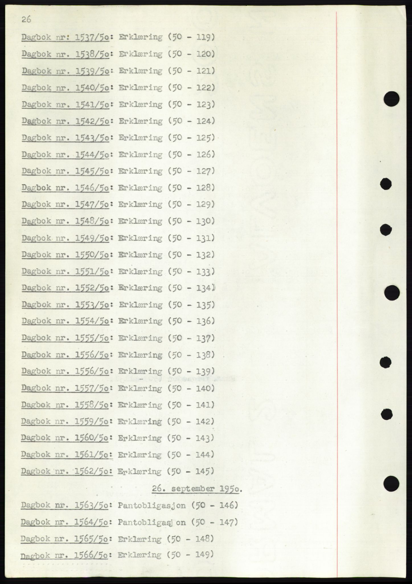 Kristiansund byfogd, AV/SAT-A-4587/A/27: Pantebok nr. 49, 1950-1950, Tingl.dato: 26.09.1950