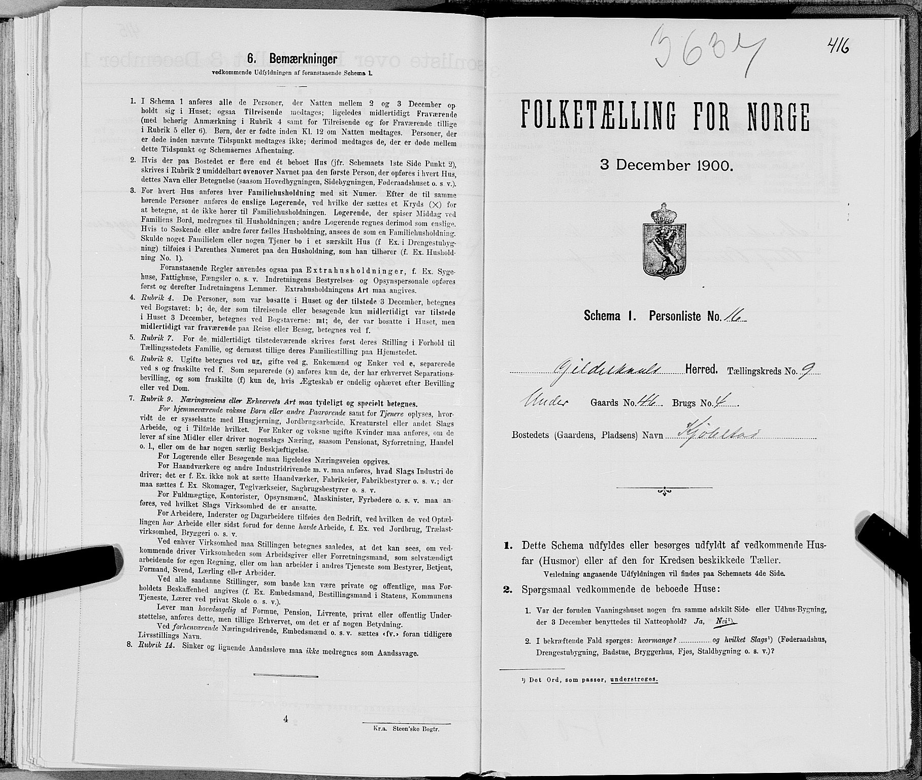SAT, Folketelling 1900 for 1838 Gildeskål herred, 1900, s. 932
