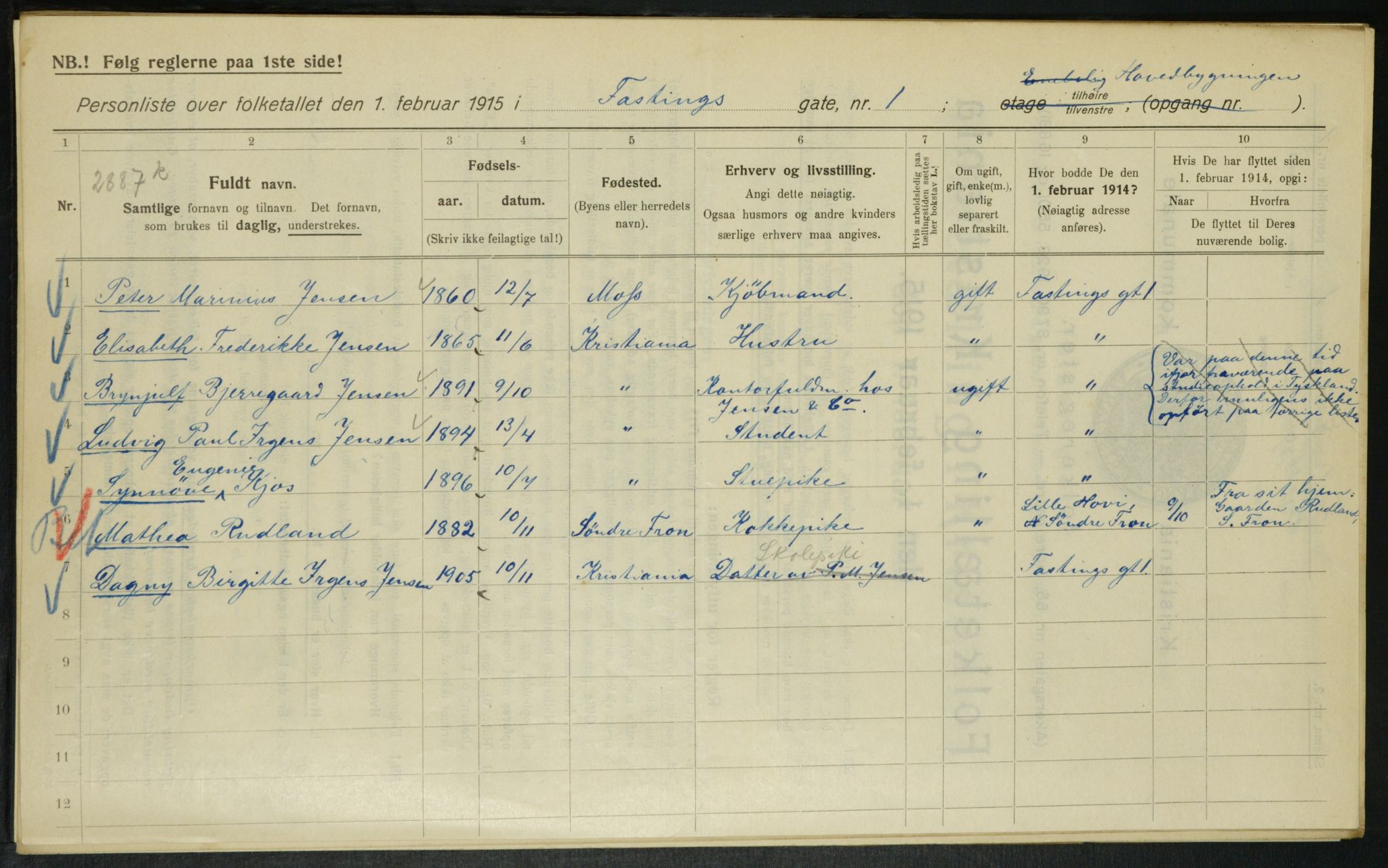 OBA, Kommunal folketelling 1.2.1915 for Kristiania, 1915, s. 23181