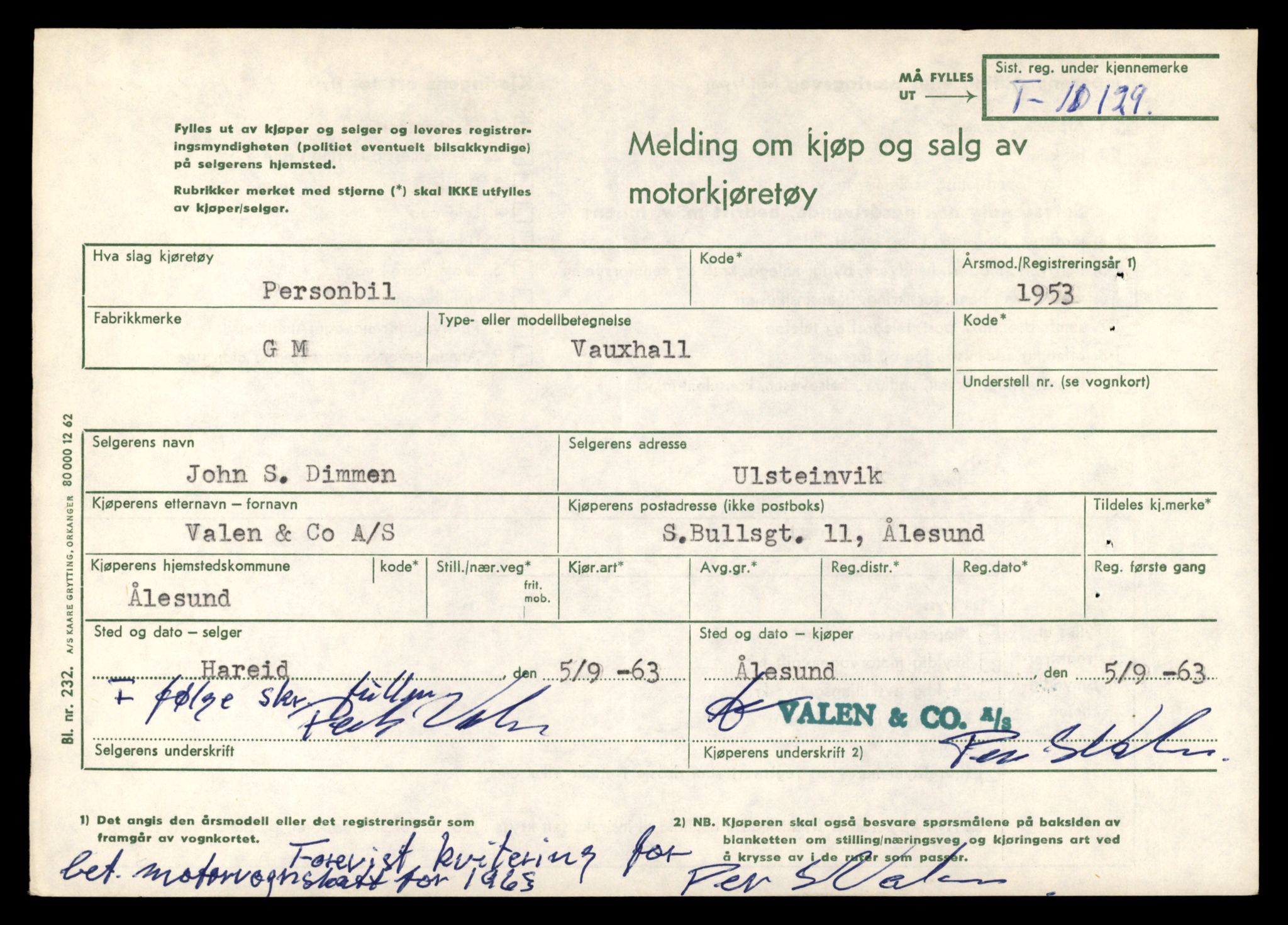 Møre og Romsdal vegkontor - Ålesund trafikkstasjon, SAT/A-4099/F/Fe/L0018: Registreringskort for kjøretøy T 10091 - T 10227, 1927-1998, s. 1001