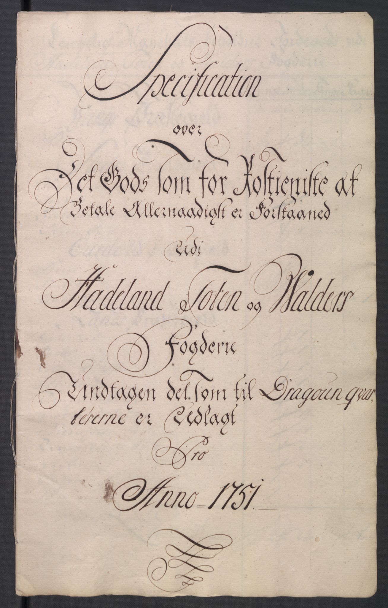 Rentekammeret inntil 1814, Reviderte regnskaper, Fogderegnskap, RA/EA-4092/R18/L1348: Fogderegnskap Hadeland, Toten og Valdres, 1750-1751, s. 511