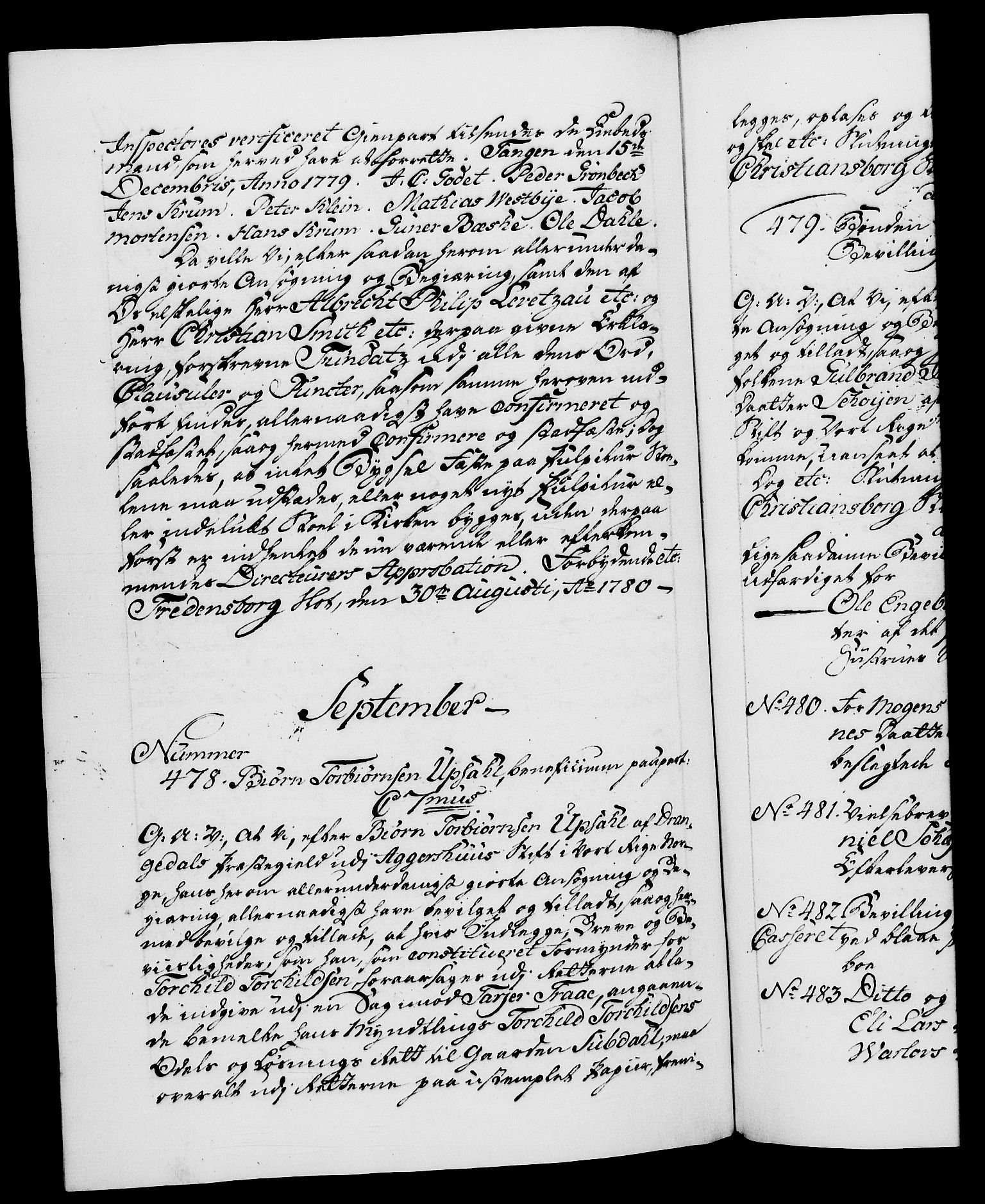 Danske Kanselli 1572-1799, RA/EA-3023/F/Fc/Fca/Fcaa/L0048: Norske registre, 1779-1781, s. 401b