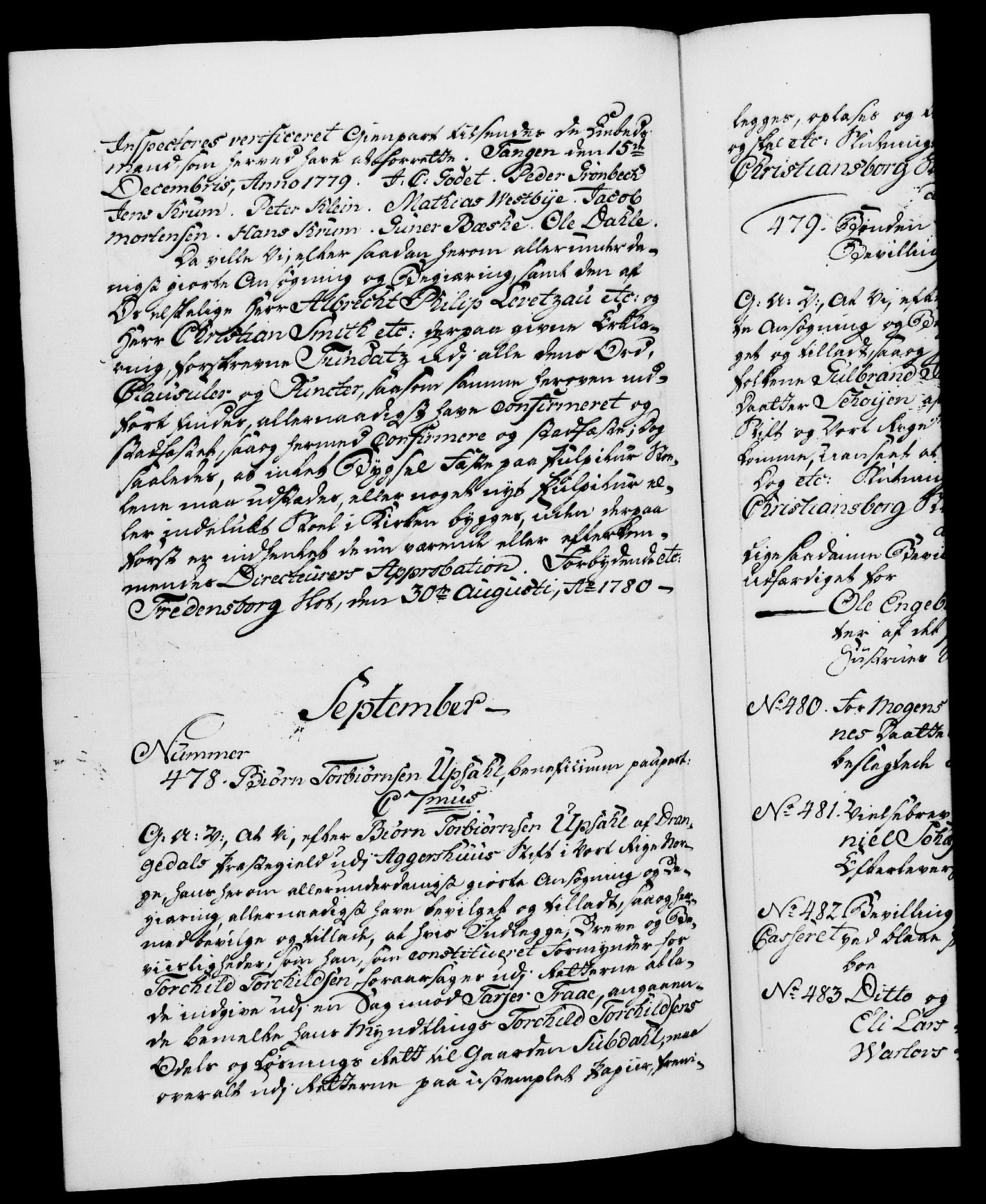 Danske Kanselli 1572-1799, AV/RA-EA-3023/F/Fc/Fca/Fcaa/L0048: Norske registre, 1779-1781, s. 401b