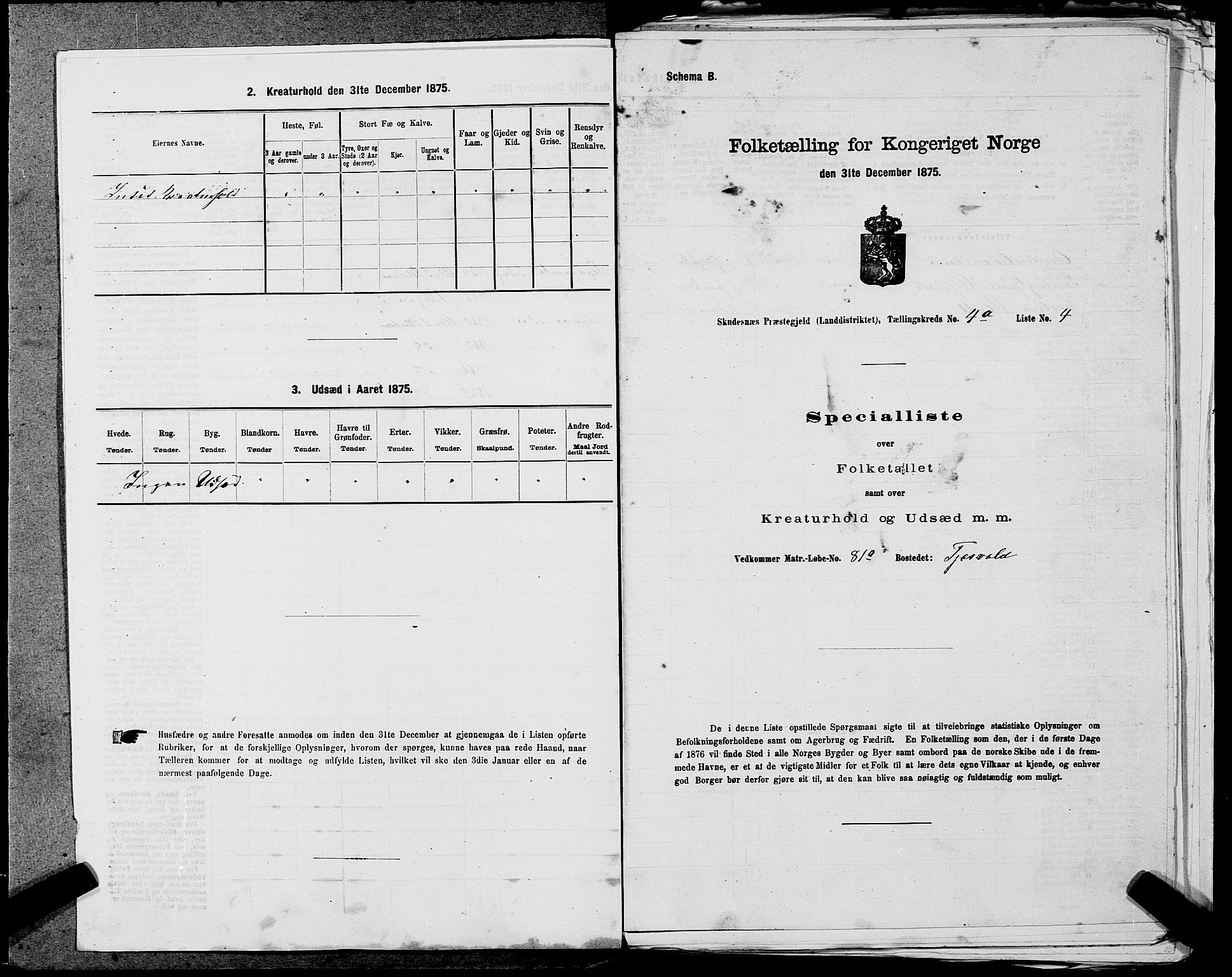 SAST, Folketelling 1875 for 1150L Skudenes prestegjeld, Falnes sokn, Åkra sokn og Ferkingstad sokn, 1875, s. 364