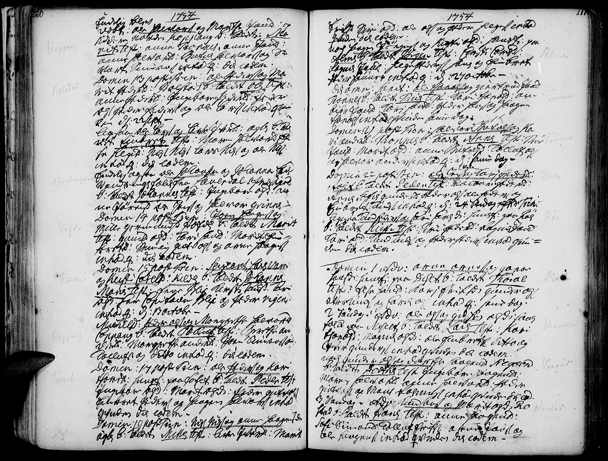 Åmot prestekontor, Hedmark, AV/SAH-PREST-056/H/Ha/Haa/L0002: Ministerialbok nr. 2, 1734-1779, s. 110-111