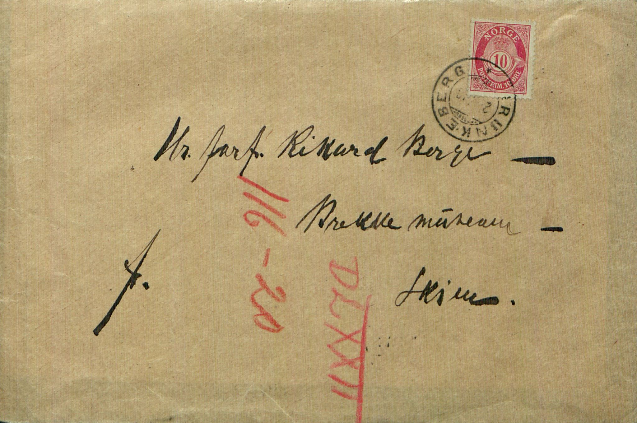 Rikard Berge, TEMU/TGM-A-1003/F/L0017/0022: 551-599 / 572 Brev o.a., 1910-1950