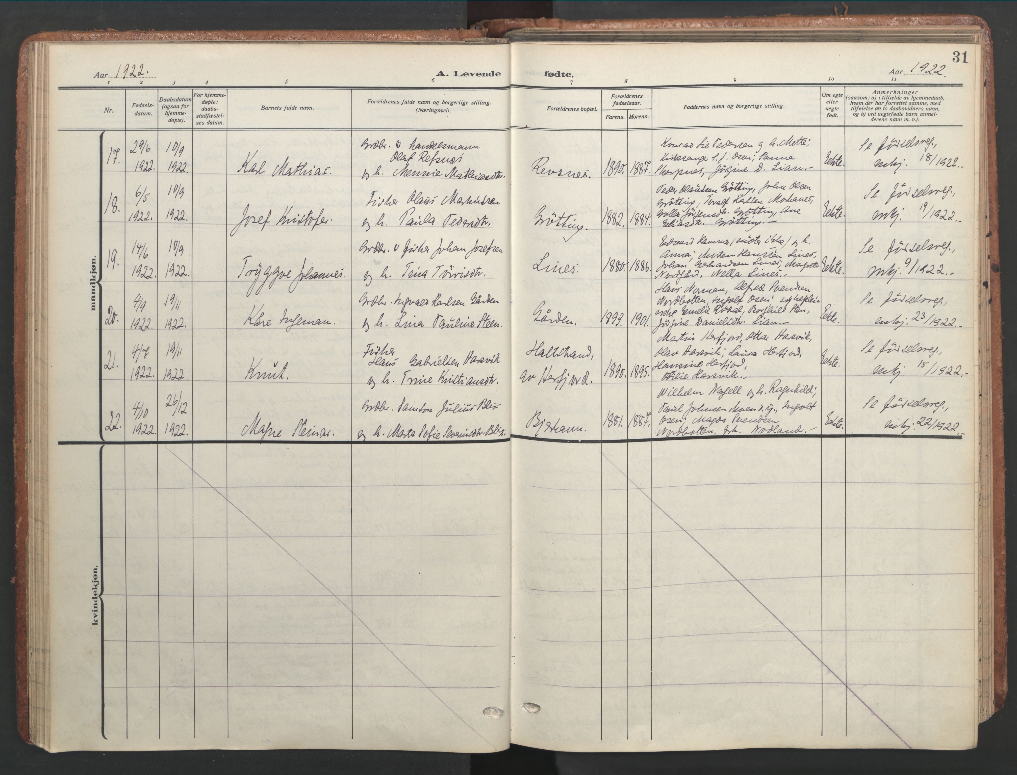 Ministerialprotokoller, klokkerbøker og fødselsregistre - Sør-Trøndelag, SAT/A-1456/656/L0694: Ministerialbok nr. 656A03, 1914-1931, s. 31