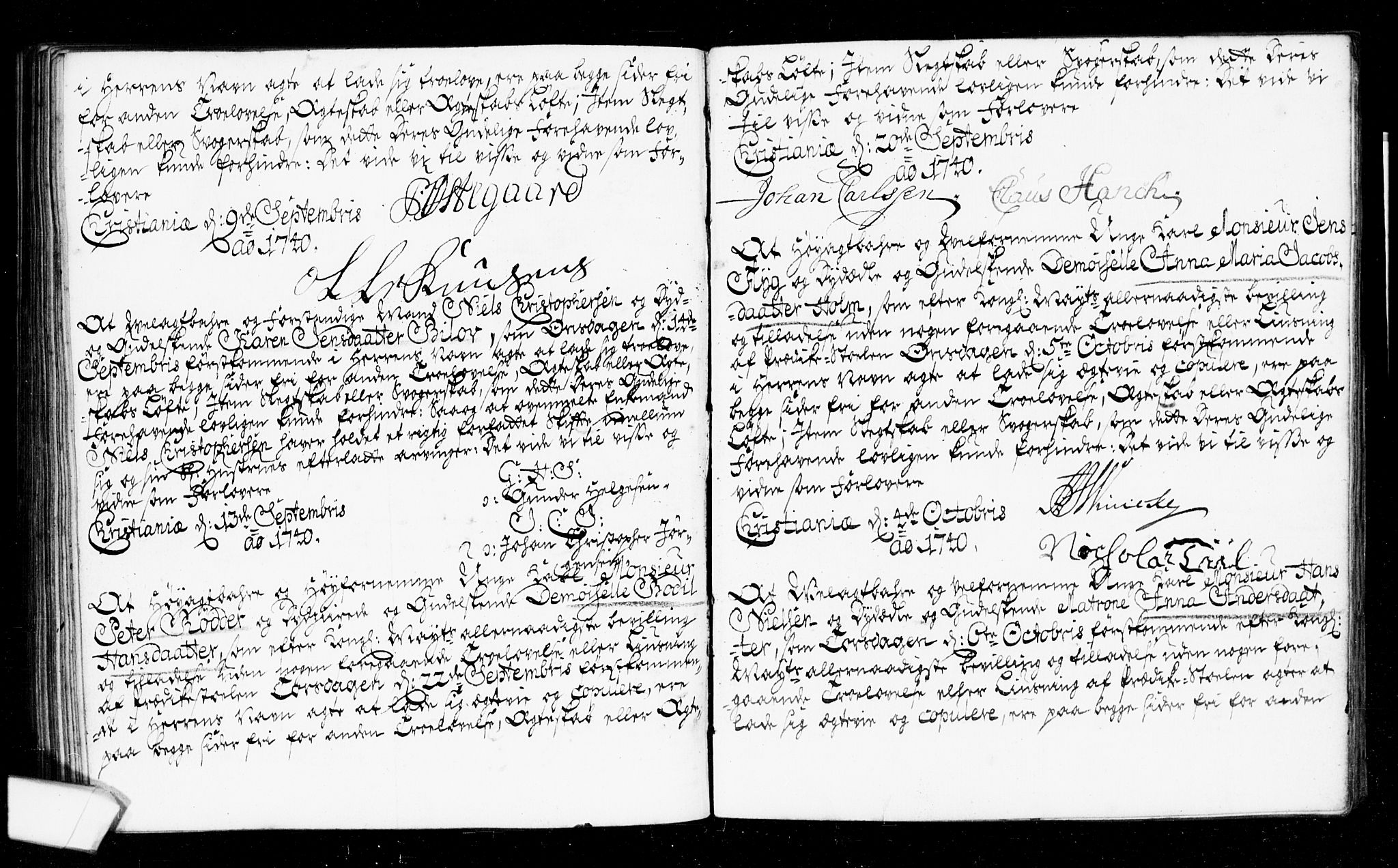 Oslo domkirke Kirkebøker, AV/SAO-A-10752/L/La/L0006: Forlovererklæringer nr. 6, 1731-1743