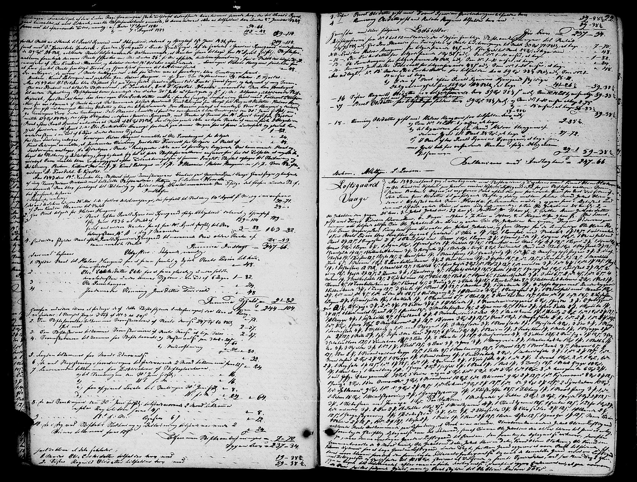 Nord-Gudbrandsdal tingrett, AV/SAH-TING-002/J/Jd/L0001: Skifteutlodningsprotokoll, 1843-1875, s. 21b-22a