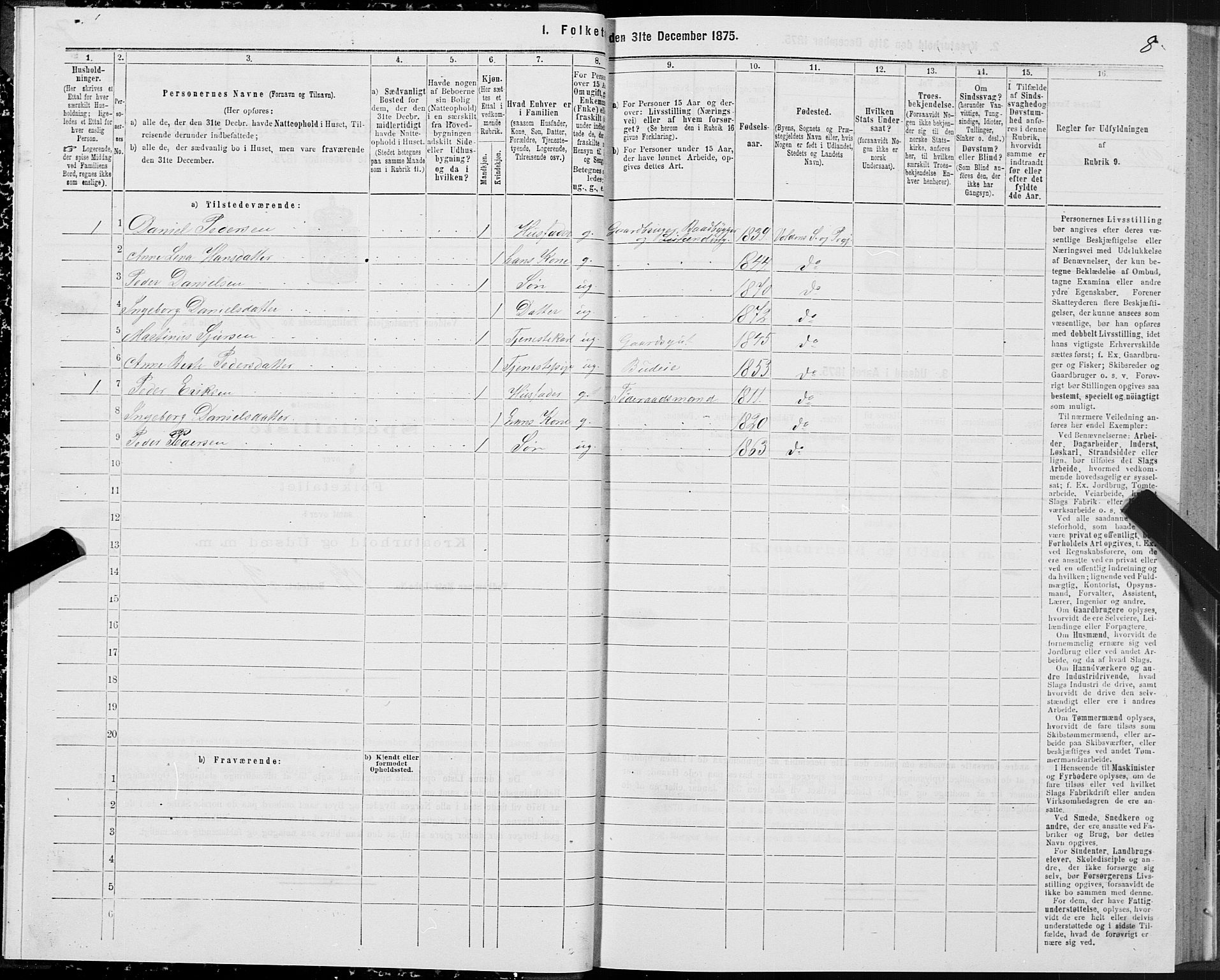 SAT, Folketelling 1875 for 1519P Volda prestegjeld, 1875, s. 6008