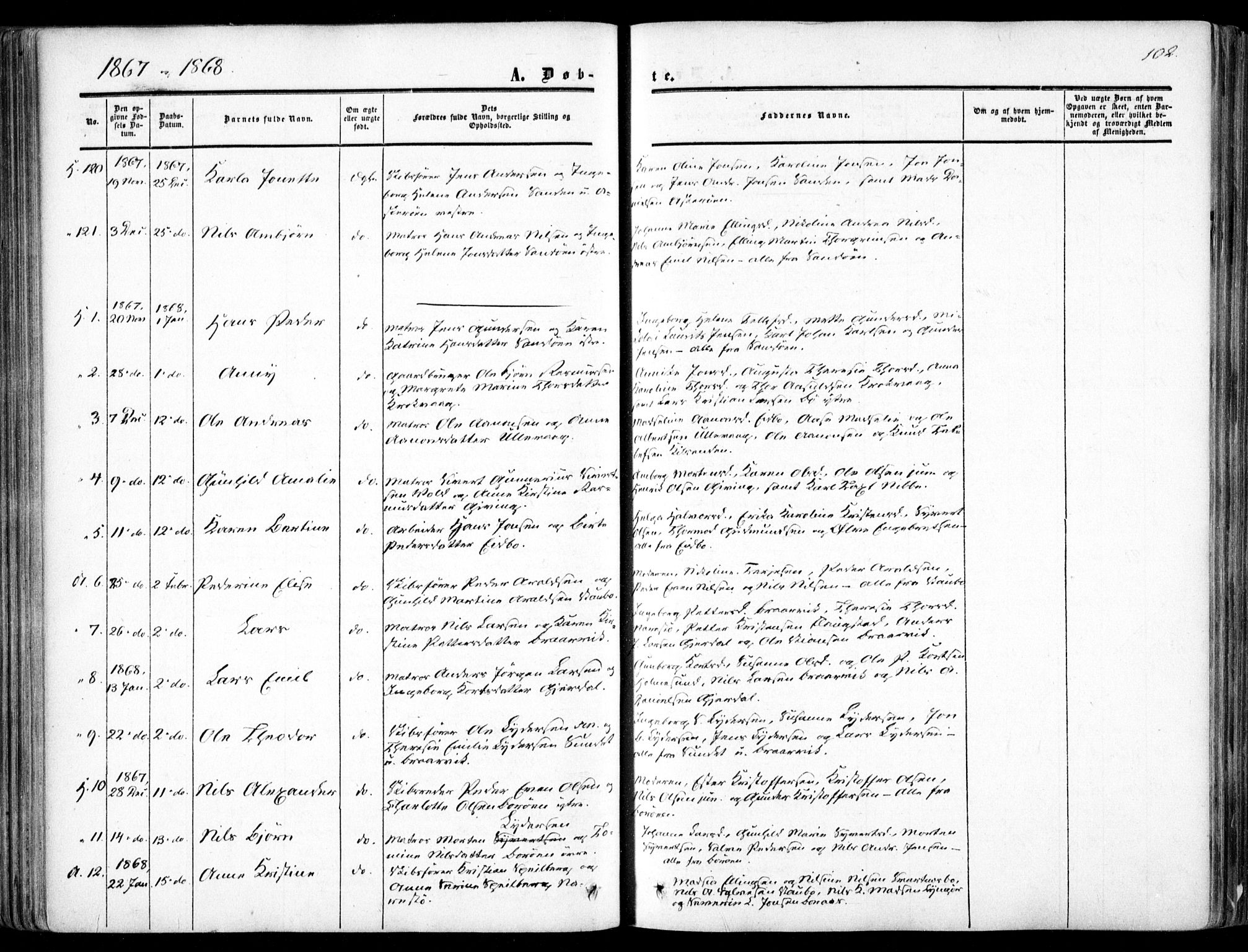 Dypvåg sokneprestkontor, SAK/1111-0007/F/Fa/Faa/L0006: Ministerialbok nr. A 6, 1855-1872, s. 102