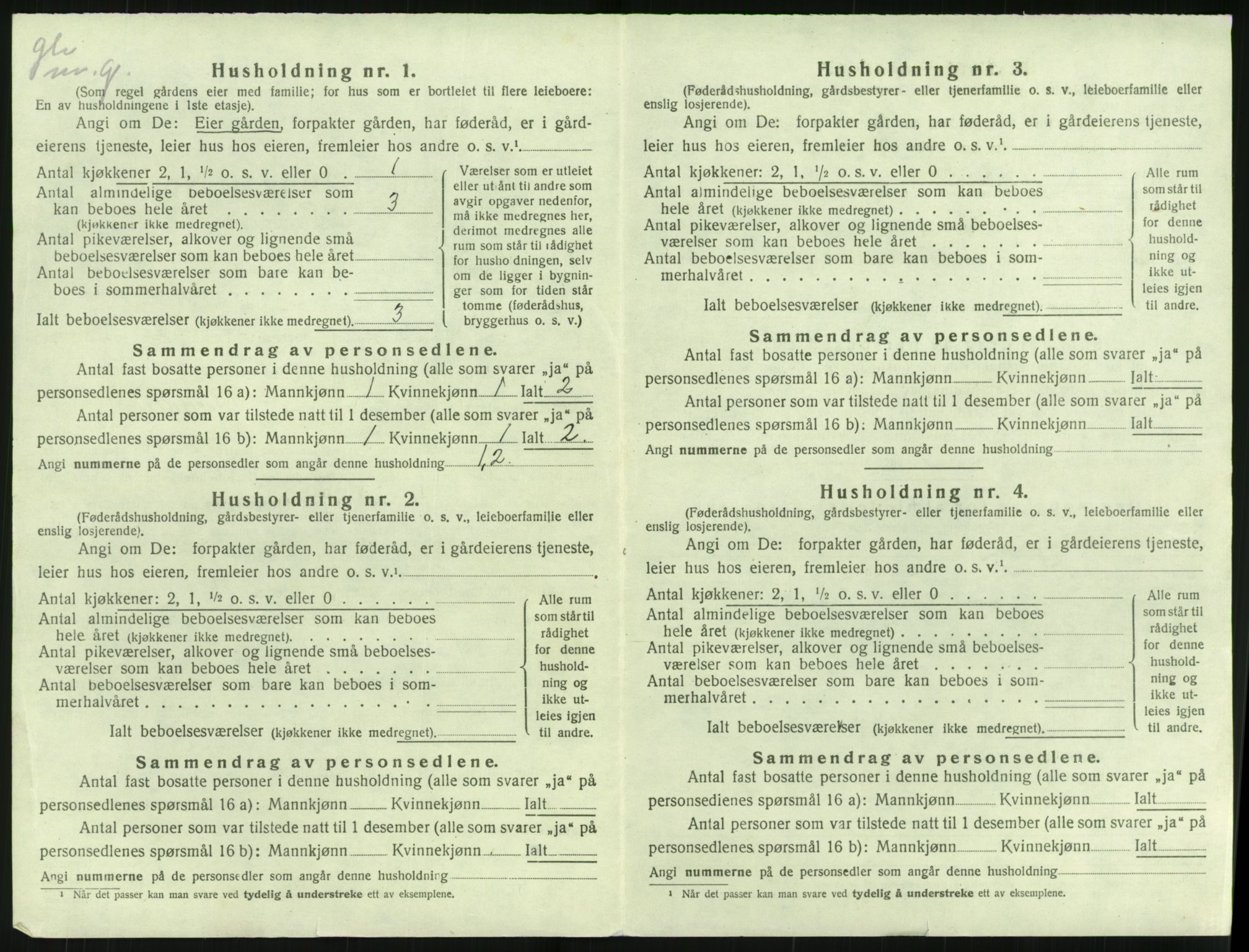 SAK, Folketelling 1920 for 0915 Dypvåg herred, 1920, s. 1196