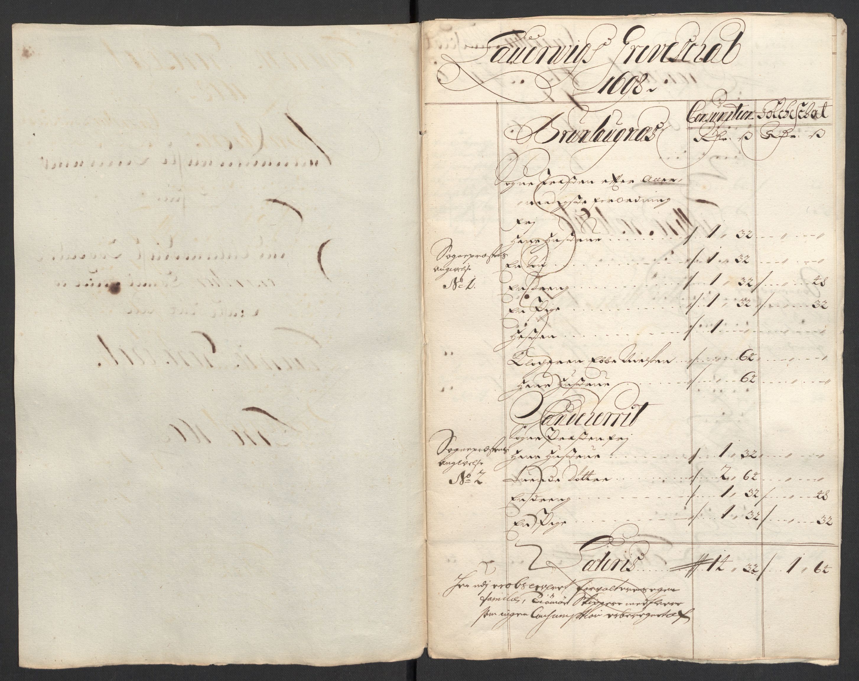 Rentekammeret inntil 1814, Reviderte regnskaper, Fogderegnskap, RA/EA-4092/R33/L1976: Fogderegnskap Larvik grevskap, 1698-1701, s. 28