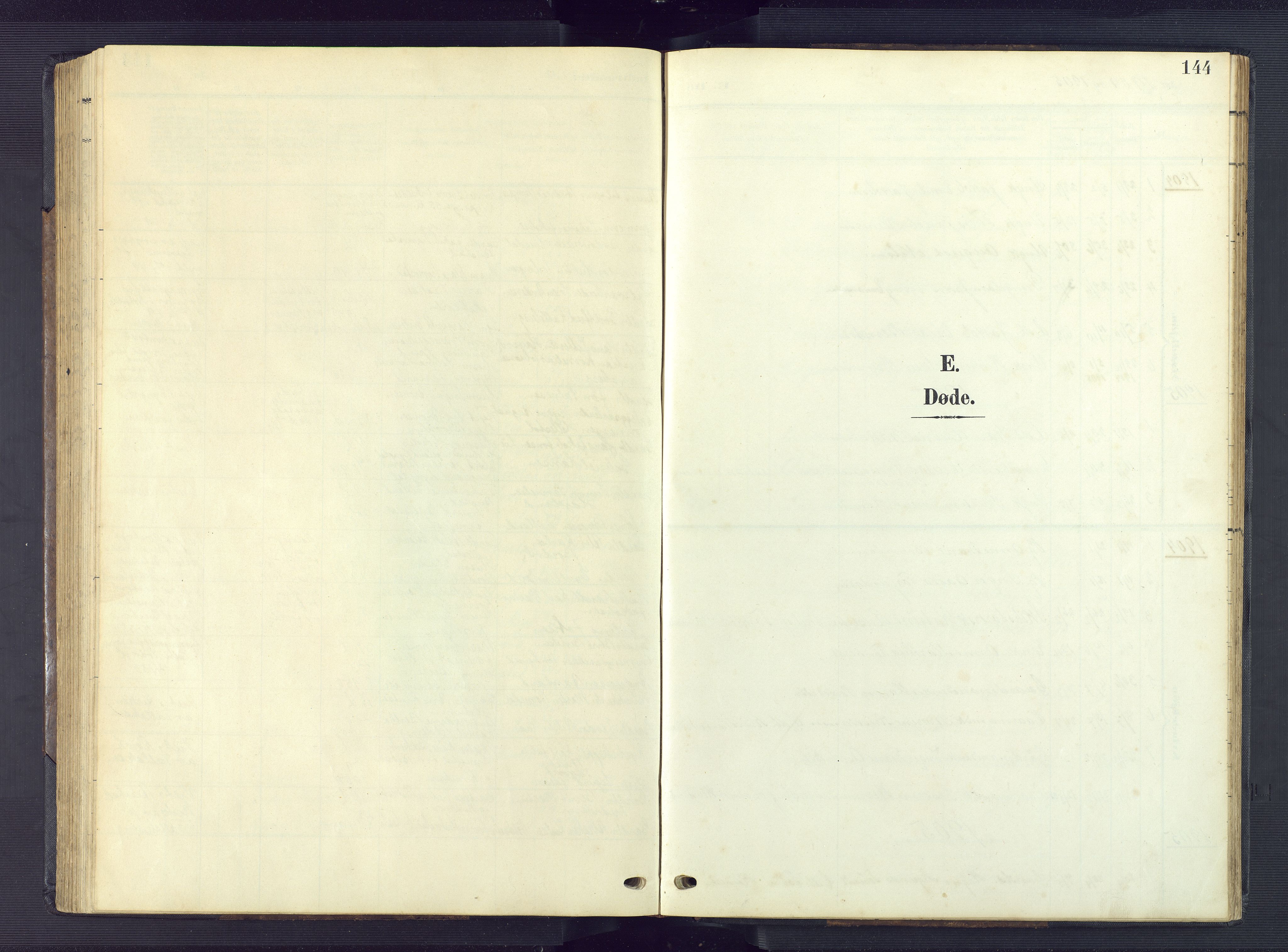 Lyngdal sokneprestkontor, SAK/1111-0029/F/Fb/Fba/L0004: Klokkerbok nr. B 4, 1904-1950, s. 144