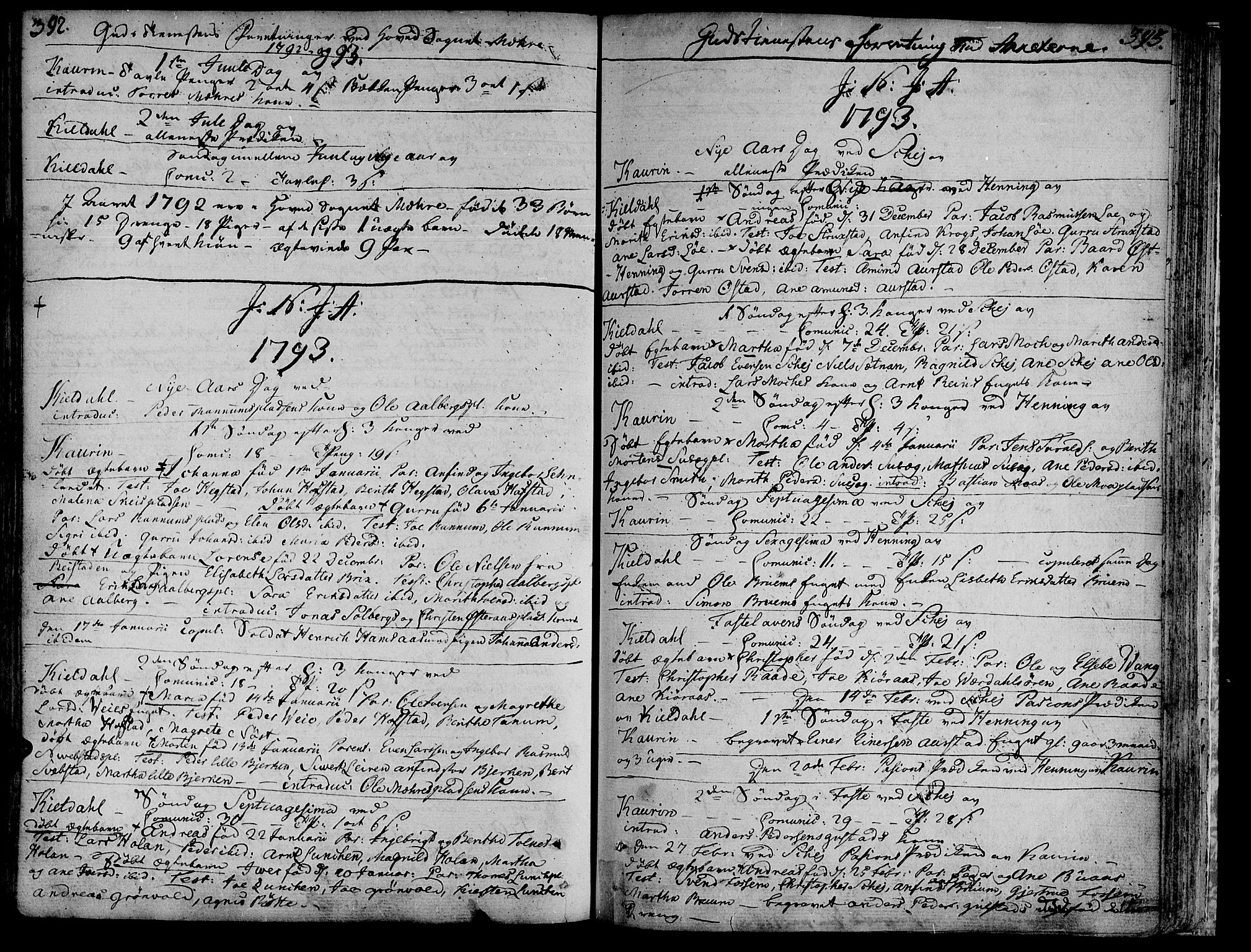 Ministerialprotokoller, klokkerbøker og fødselsregistre - Nord-Trøndelag, AV/SAT-A-1458/735/L0331: Ministerialbok nr. 735A02, 1762-1794, s. 392-393