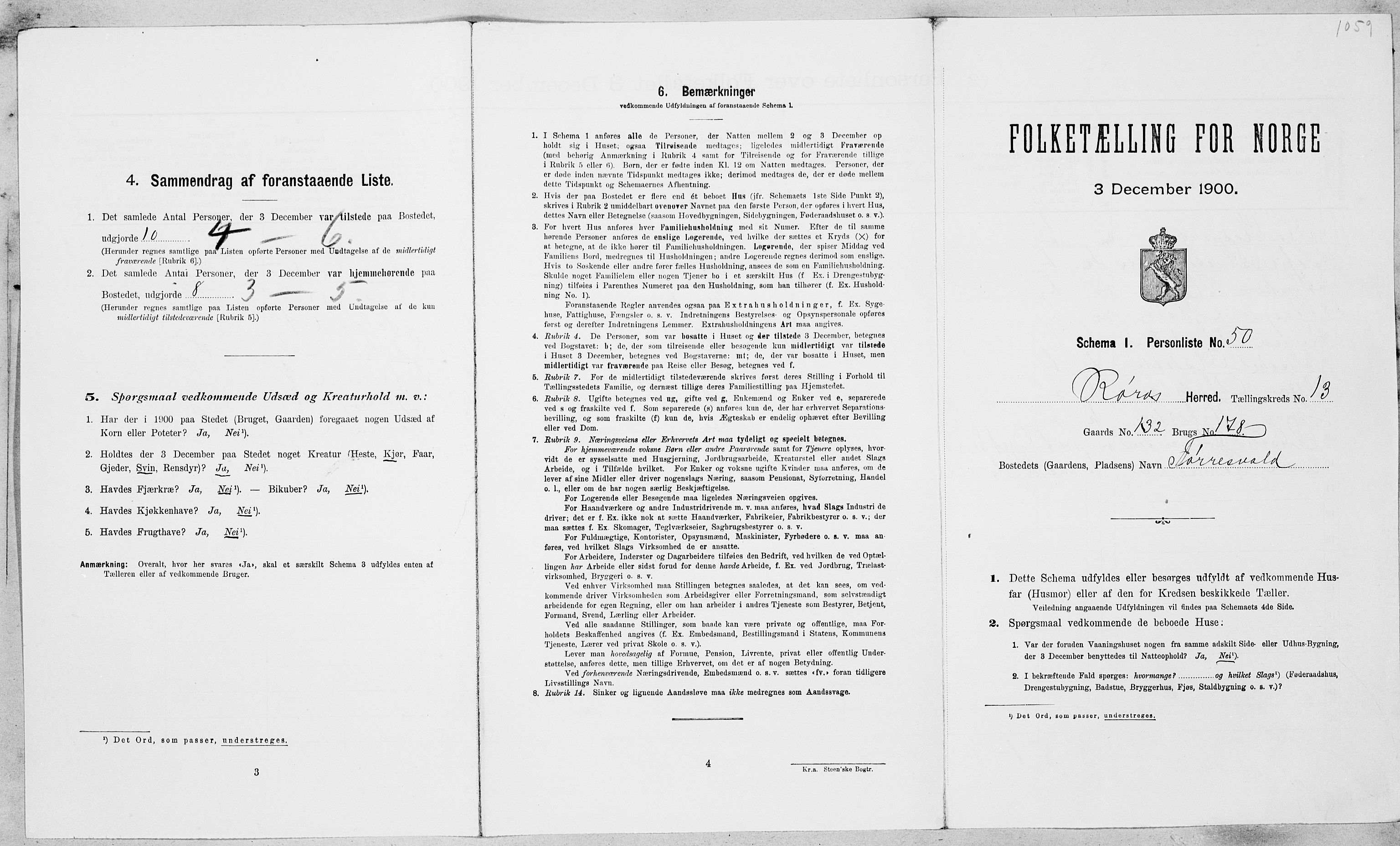SAT, Folketelling 1900 for 1640 Røros herred, 1900, s. 1480