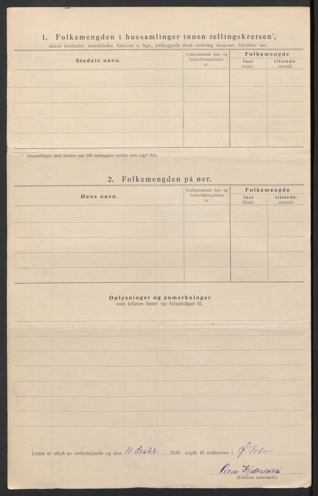 SAH, Folketelling 1920 for 0528 Østre Toten herred, 1920, s. 42