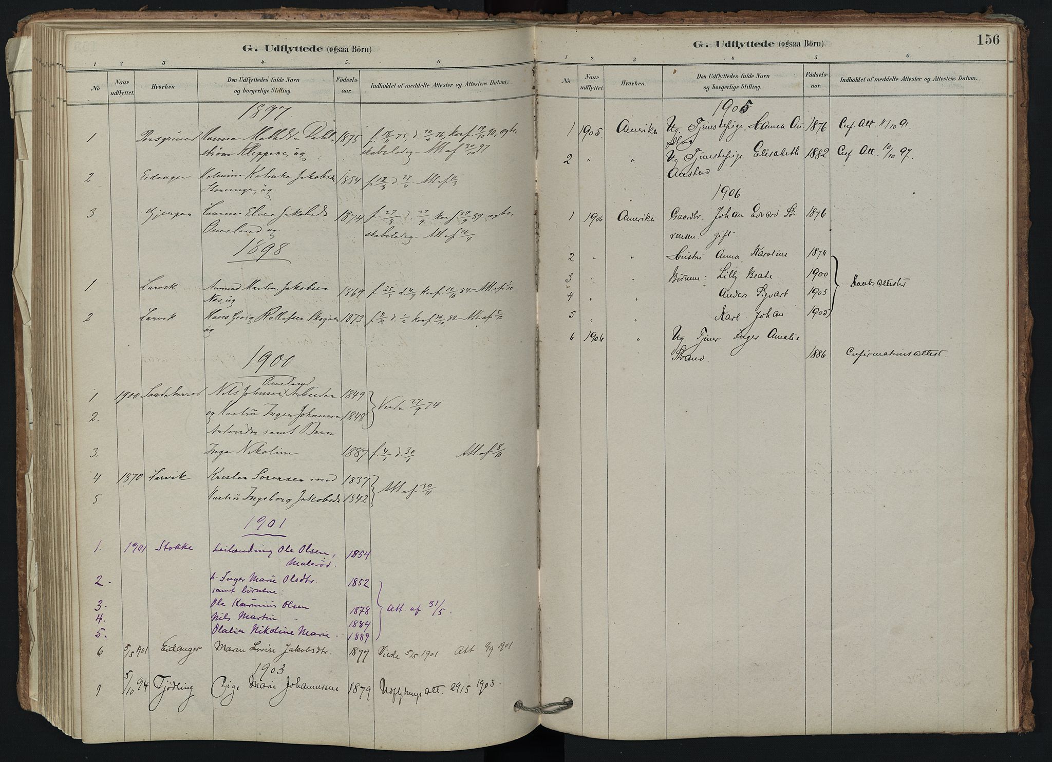 Brunlanes kirkebøker, SAKO/A-342/F/Fd/L0001: Ministerialbok nr. IV 1, 1878-1917, s. 156