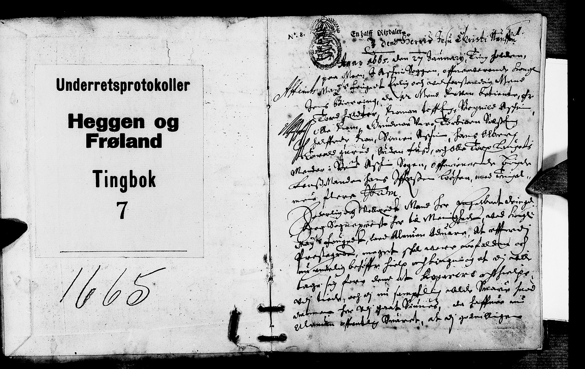 Heggen og Frøland sorenskriveri I, SAO/A-11556/F/Fb/L0007: Tingbok, 1665, s. 0b-1a