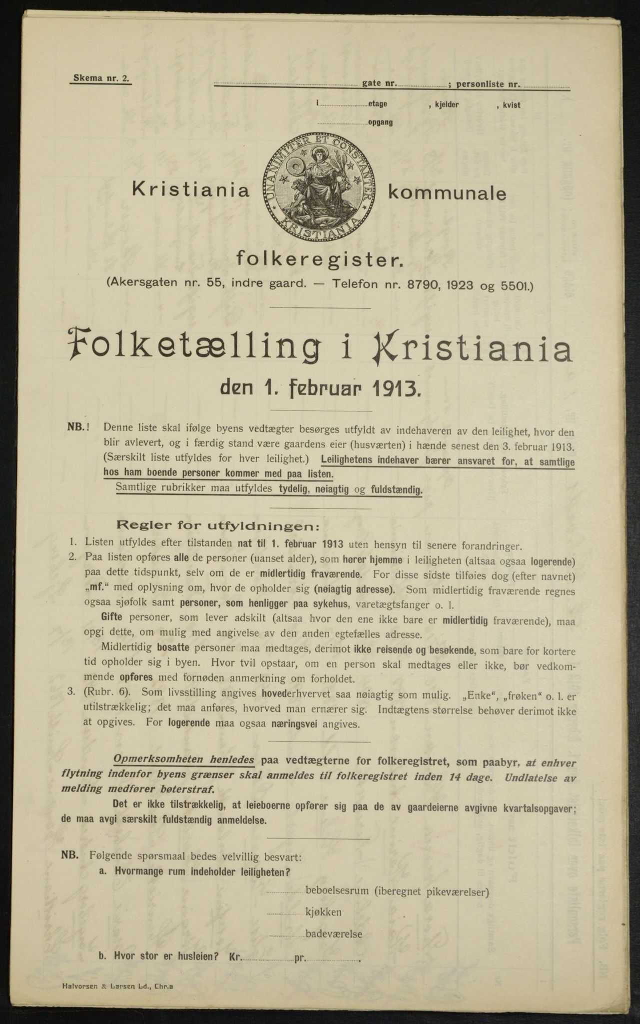 OBA, Kommunal folketelling 1.2.1913 for Kristiania, 1913, s. 87406