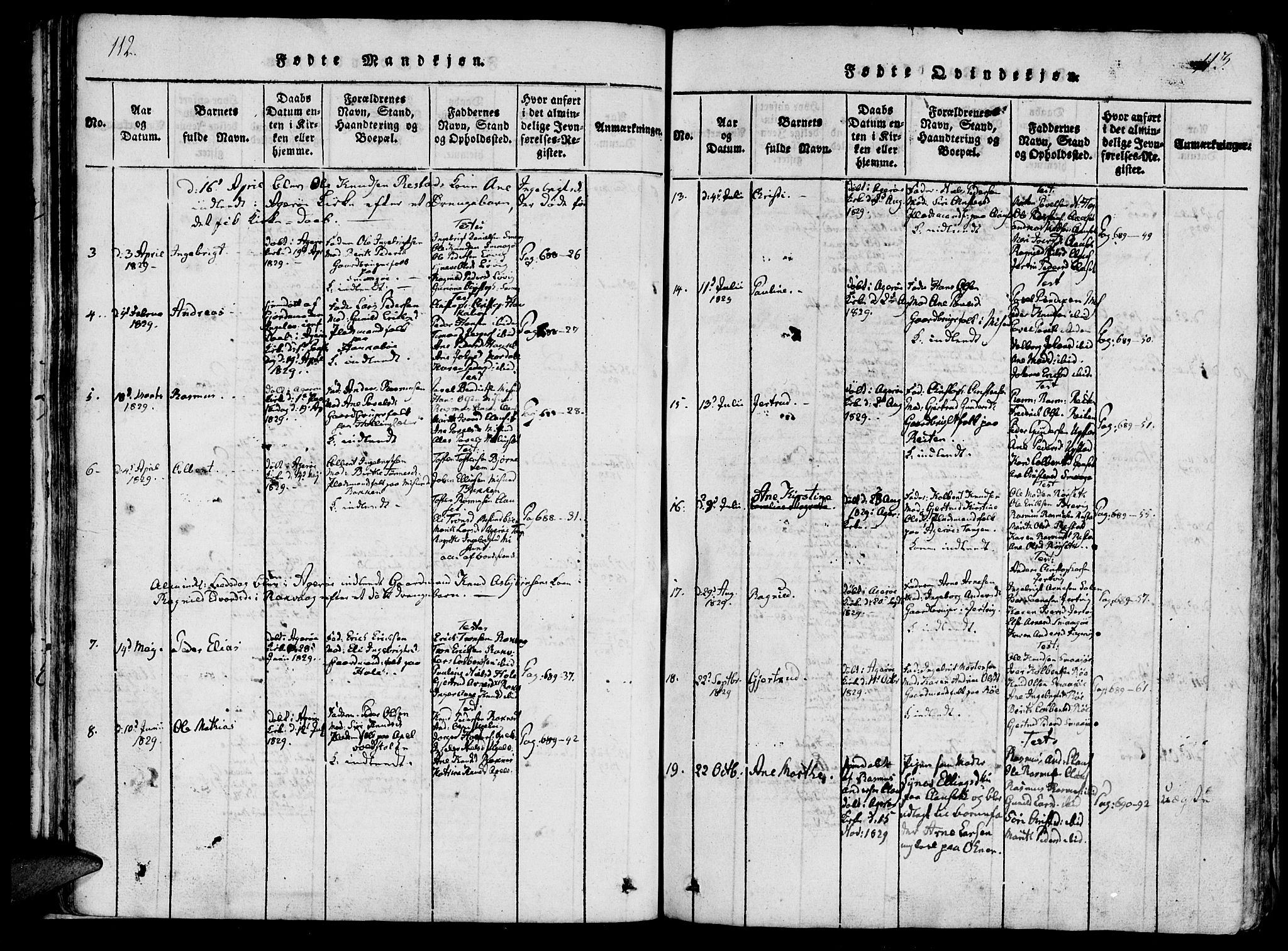 Ministerialprotokoller, klokkerbøker og fødselsregistre - Møre og Romsdal, AV/SAT-A-1454/560/L0718: Ministerialbok nr. 560A02, 1817-1844, s. 112-113