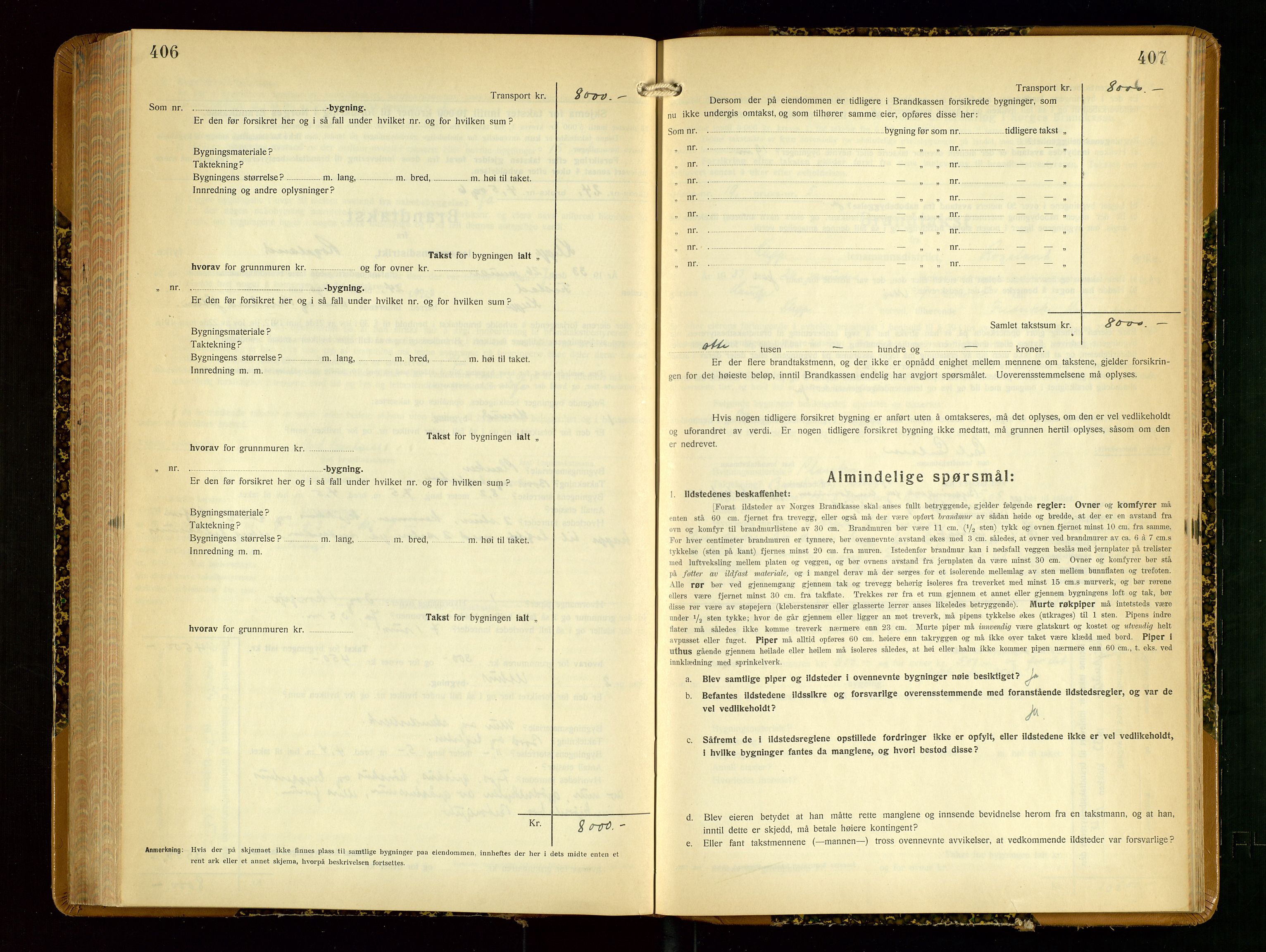 Klepp lensmannskontor, AV/SAST-A-100163/Goc/L0012: "Brandtakstprotokoll" m/register, 1929-1933, s. 406-407