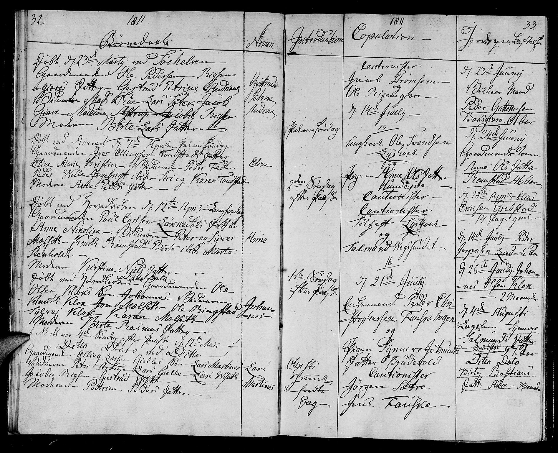 Ministerialprotokoller, klokkerbøker og fødselsregistre - Møre og Romsdal, AV/SAT-A-1454/522/L0309: Ministerialbok nr. 522A04, 1810-1816, s. 32-33