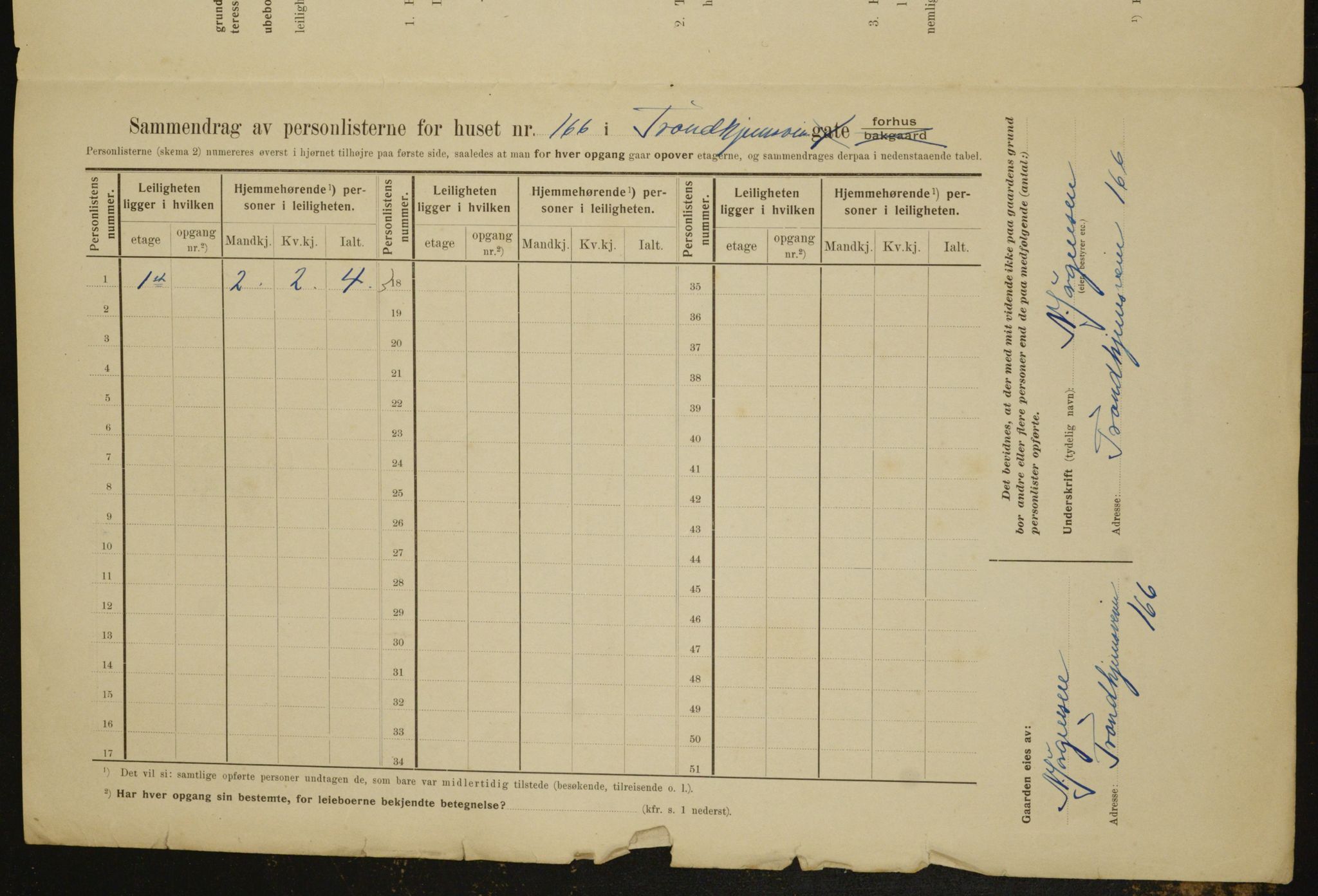 OBA, Kommunal folketelling 1.2.1910 for Kristiania, 1910, s. 111345