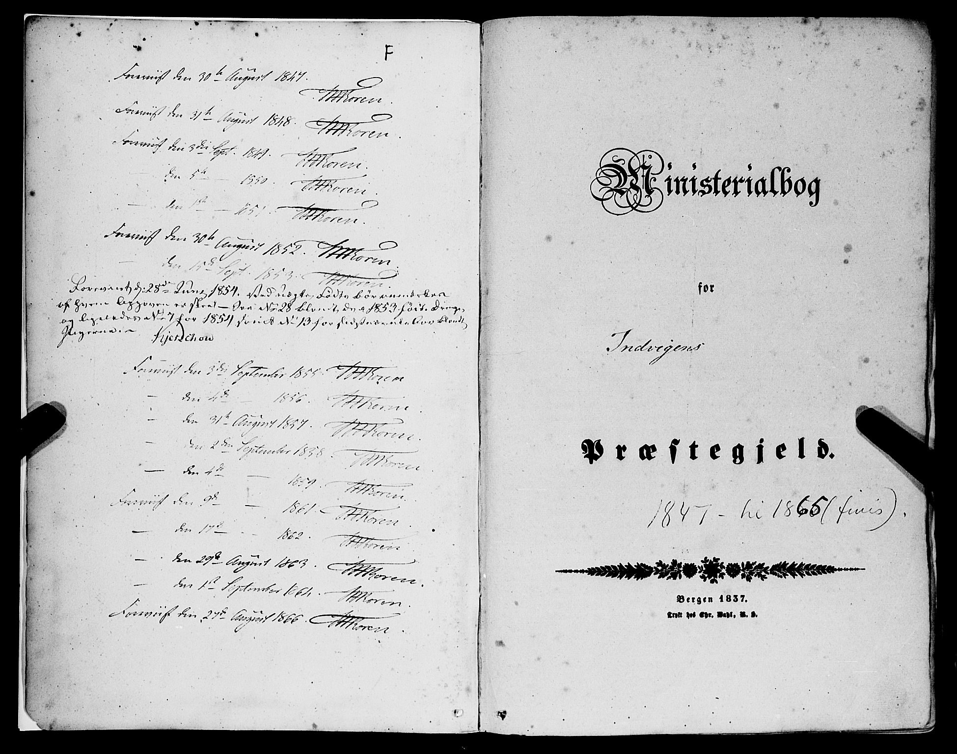 Innvik sokneprestembete, AV/SAB-A-80501: Ministerialbok nr. A 5, 1847-1865
