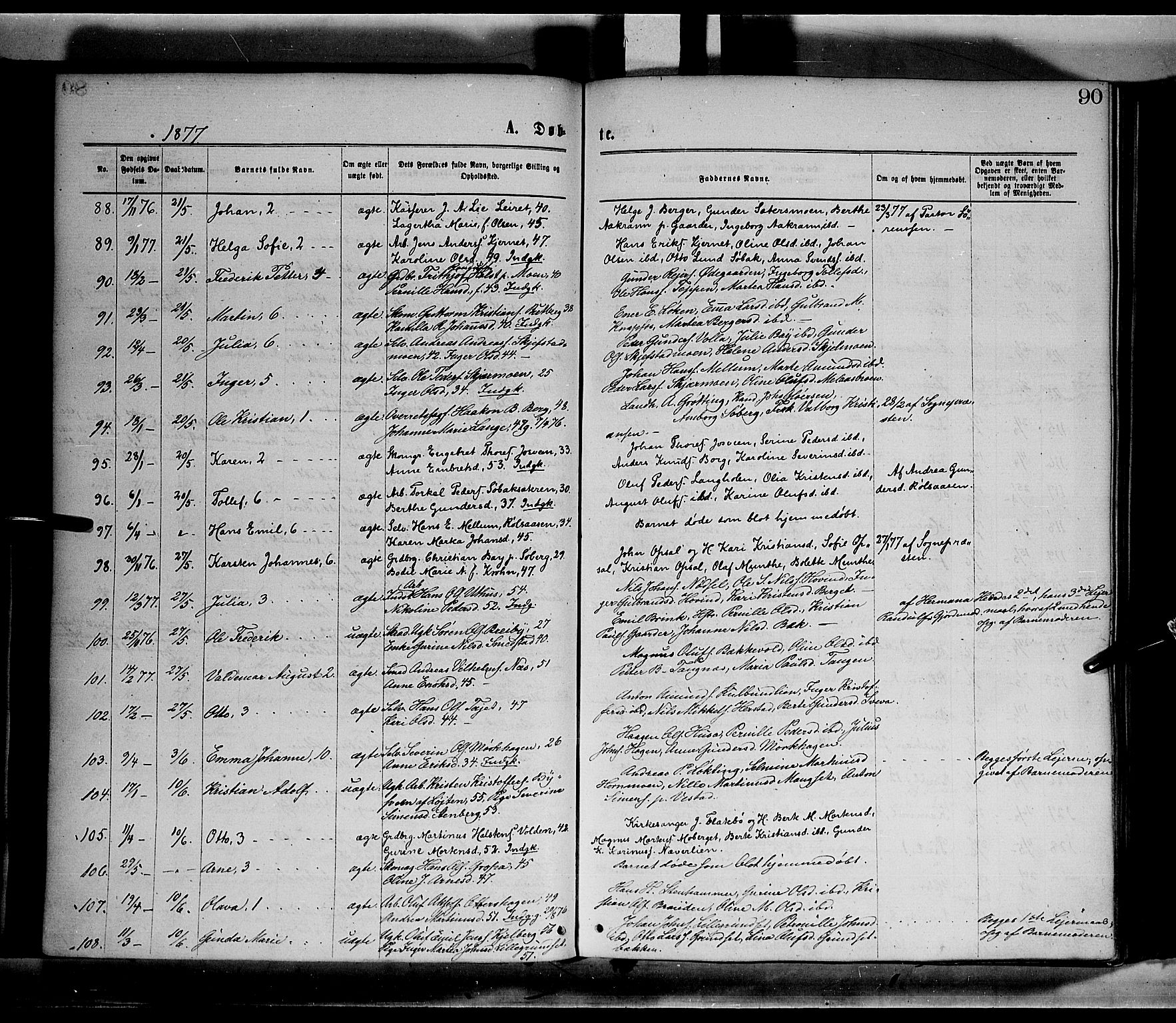 Elverum prestekontor, AV/SAH-PREST-044/H/Ha/Haa/L0011: Ministerialbok nr. 11, 1869-1879, s. 90