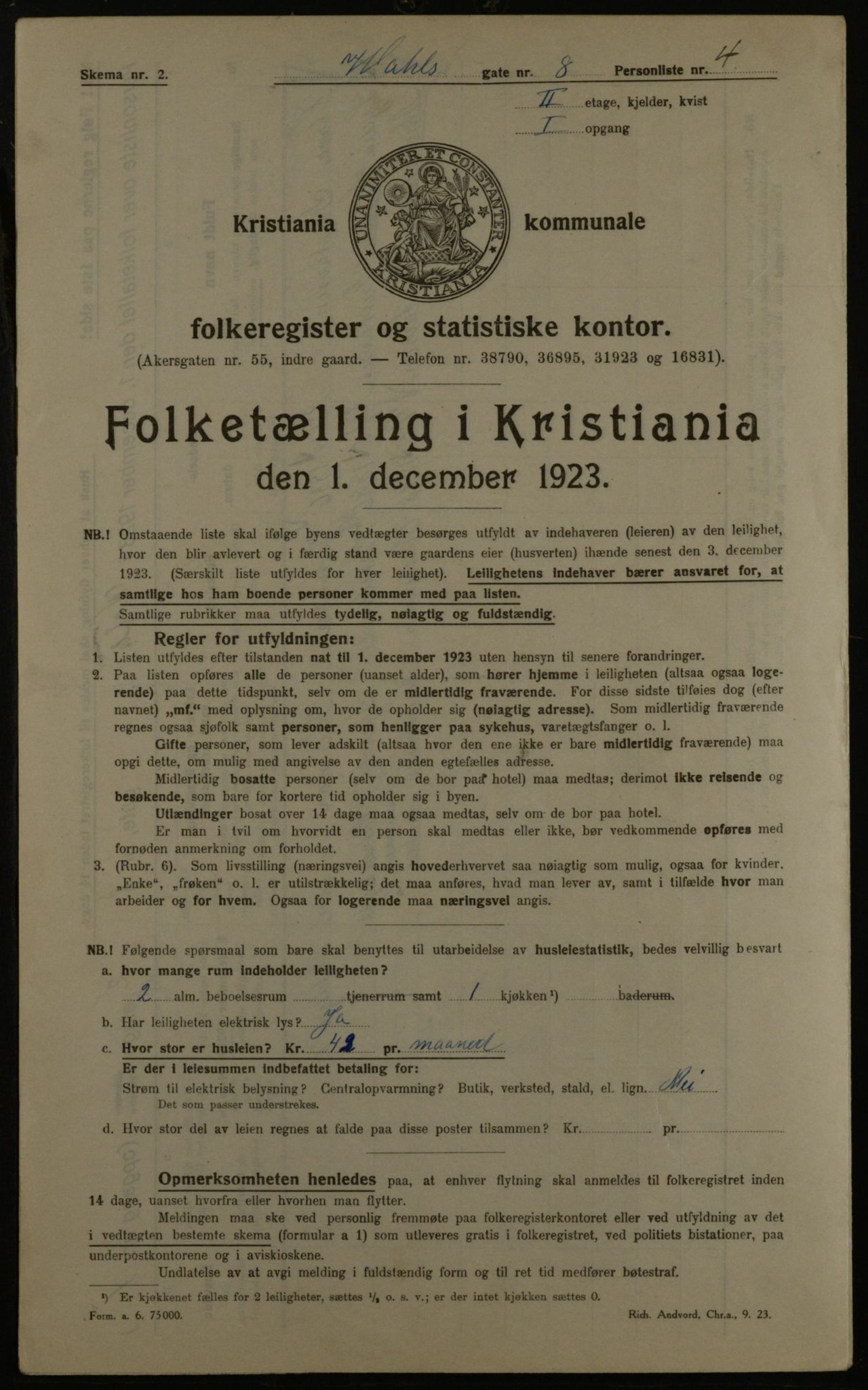 OBA, Kommunal folketelling 1.12.1923 for Kristiania, 1923, s. 134332