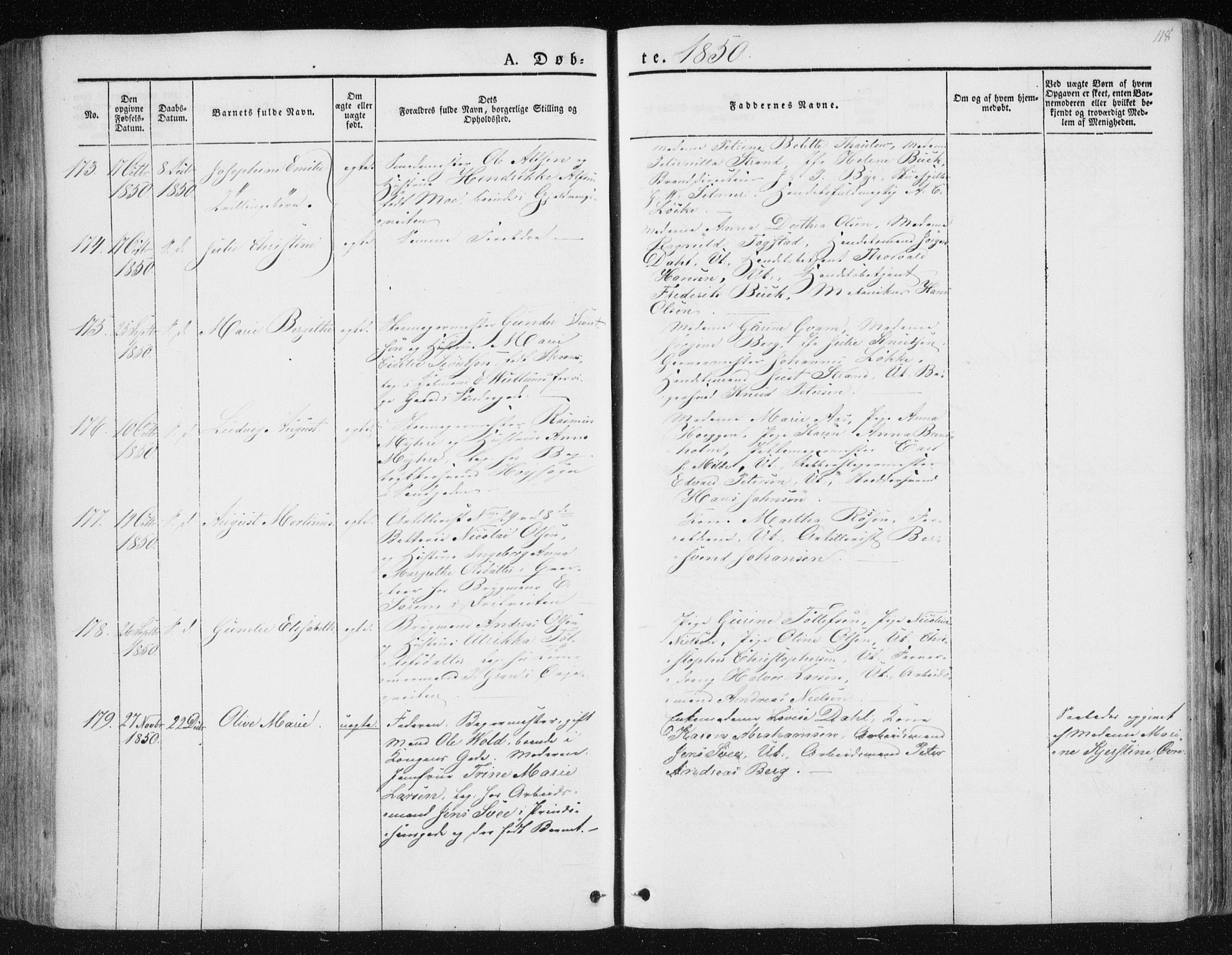Ministerialprotokoller, klokkerbøker og fødselsregistre - Sør-Trøndelag, SAT/A-1456/602/L0110: Ministerialbok nr. 602A08, 1840-1854, s. 118