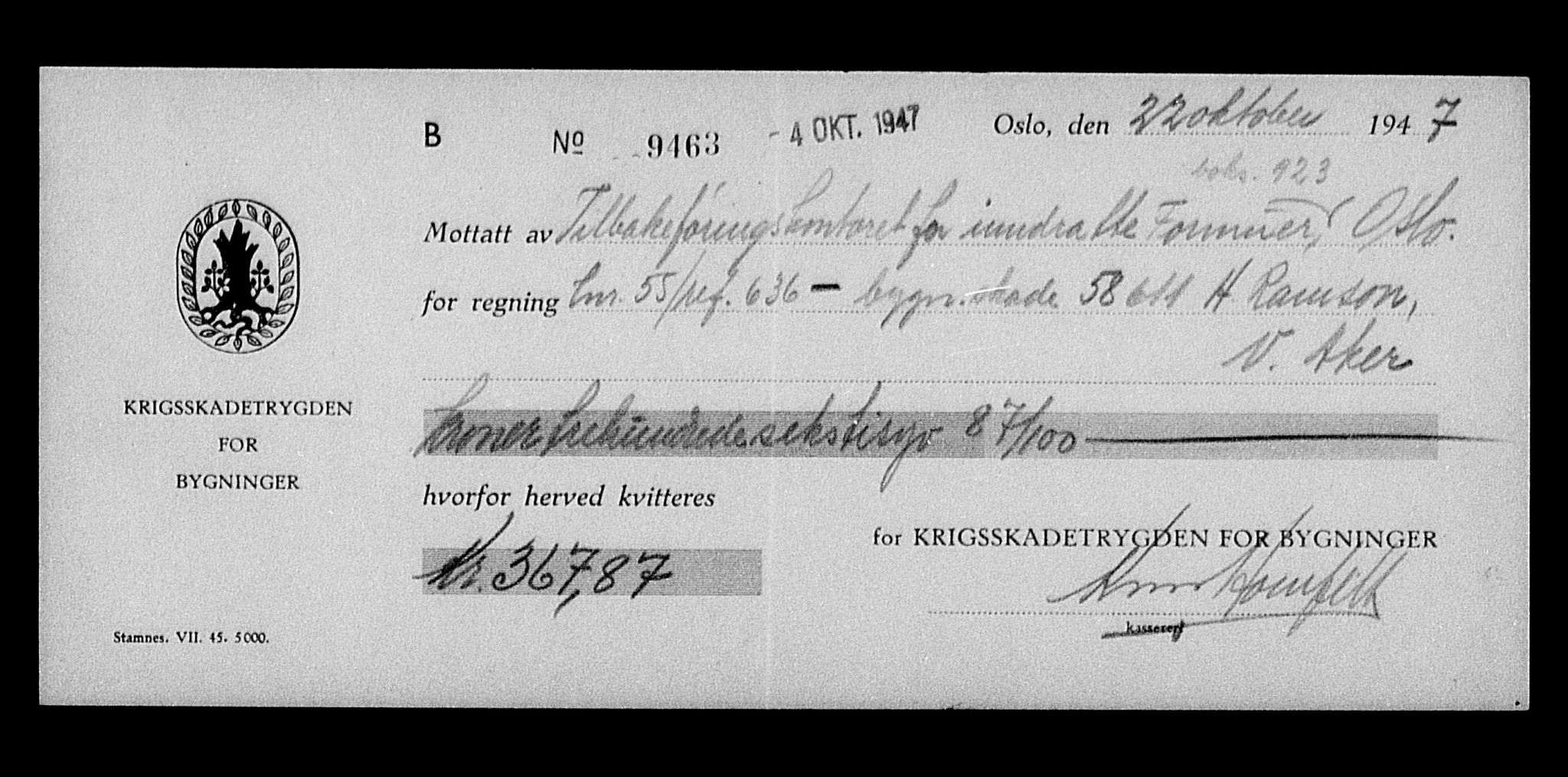 Justisdepartementet, Tilbakeføringskontoret for inndratte formuer, AV/RA-S-1564/H/Hc/Hcc/L0971: --, 1945-1947, s. 564