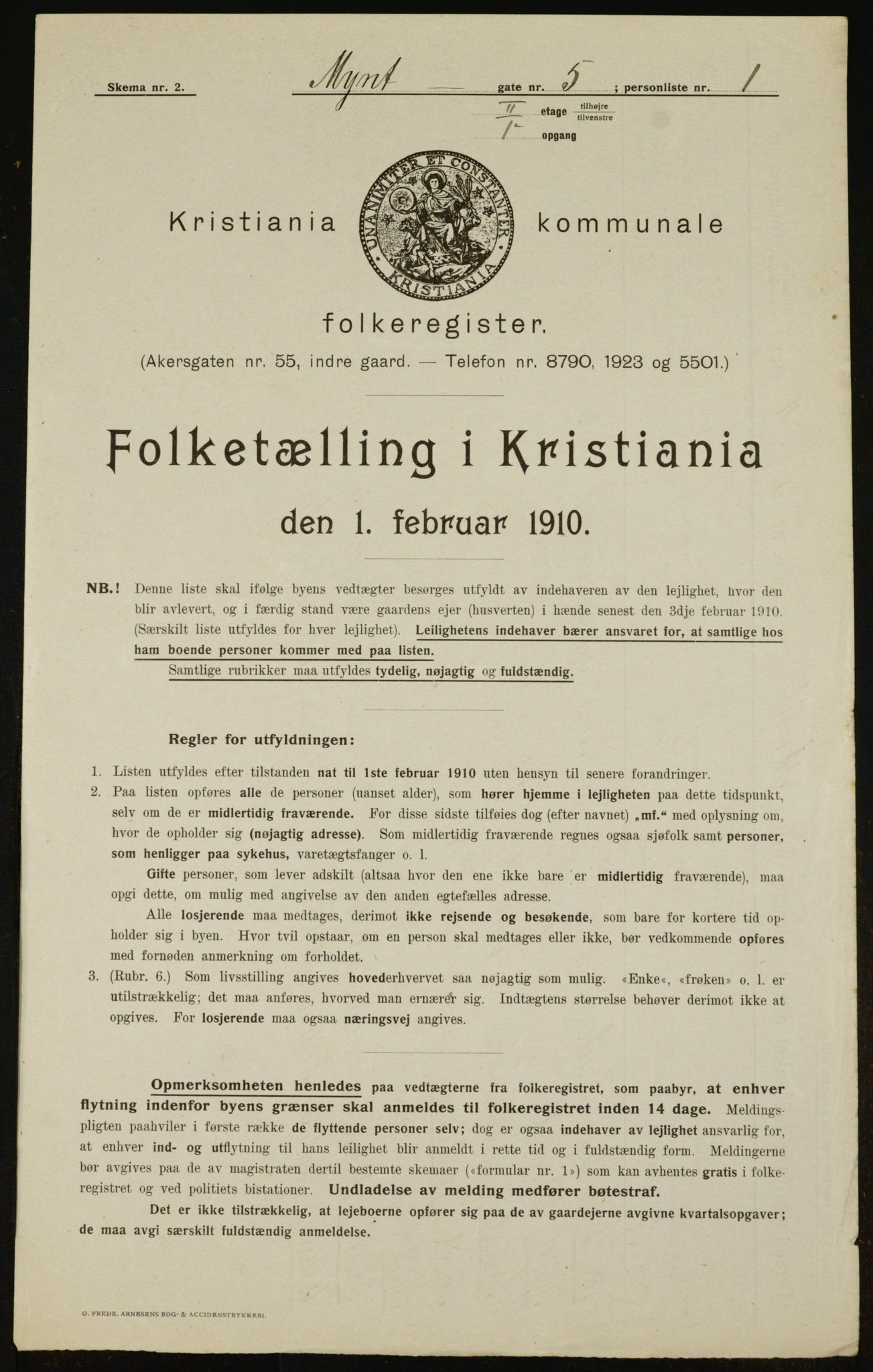 OBA, Kommunal folketelling 1.2.1910 for Kristiania, 1910, s. 66032